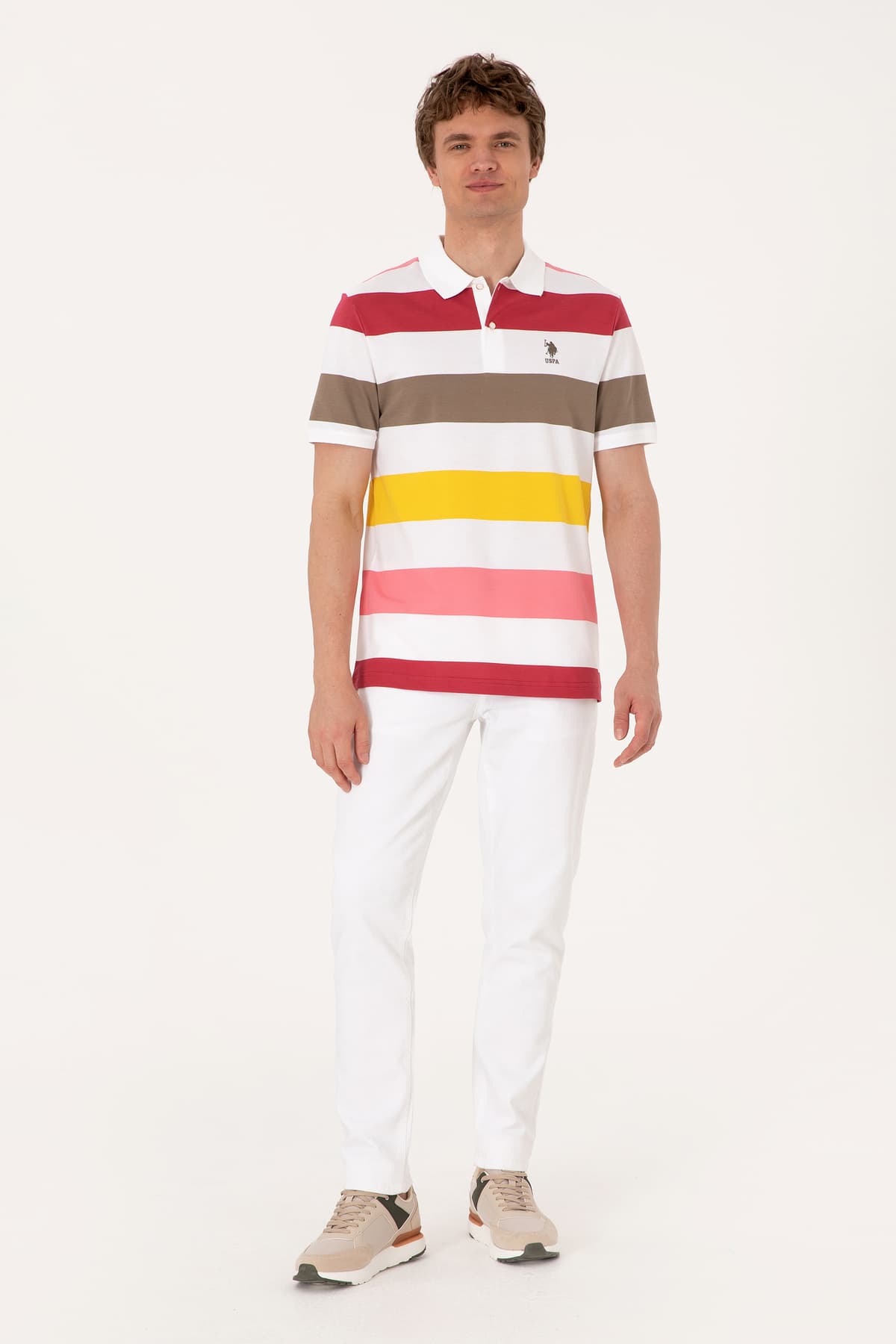 تیشرت مردانه U.S. Polo Assn. یقه پولو فیت معمولی قهوهای روشن مدل 50299945-VR052 تیشرت مردانه U.S. Polo Assn. یقه پولو فیت معمولی قهوهای روشن مدل 50299945-VR052