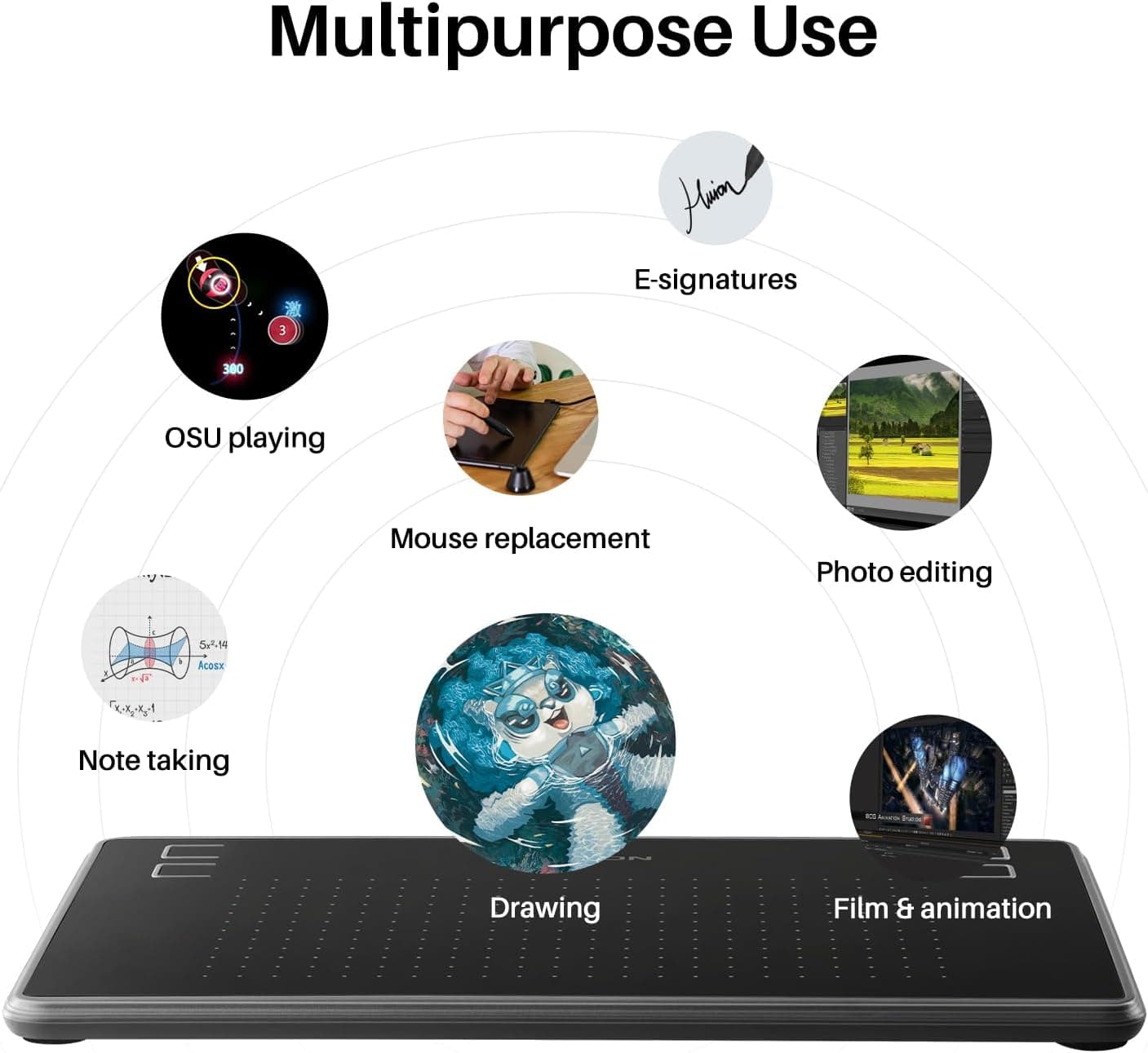 تبلت گرافیکی HUION Inspiroy قلم بدون باتری 4096 سطح 4 کلید مدل H430P تبلت گرافیکی HUION Inspiroy قلم بدون باتری 4096 سطح 4 کلید مدل H430P