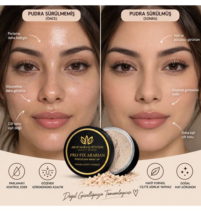 پودر تثبیتکننده آرایشی شفاف بژ Arap Makyaj Dünyası PRO FIX ARABIAN Porcelain پودر تثبیتکننده آرایشی شفاف بژ Arap Makyaj Dünyası PRO FIX ARABIAN Porcelain
