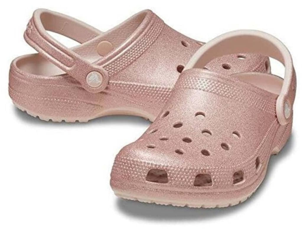 کفش کلاگ یونیسکس Crocs Classic Glitter پودری مدل 205942_6WV کفش کلاگ یونیسکس Crocs Classic Glitter پودری مدل 205942_6WV