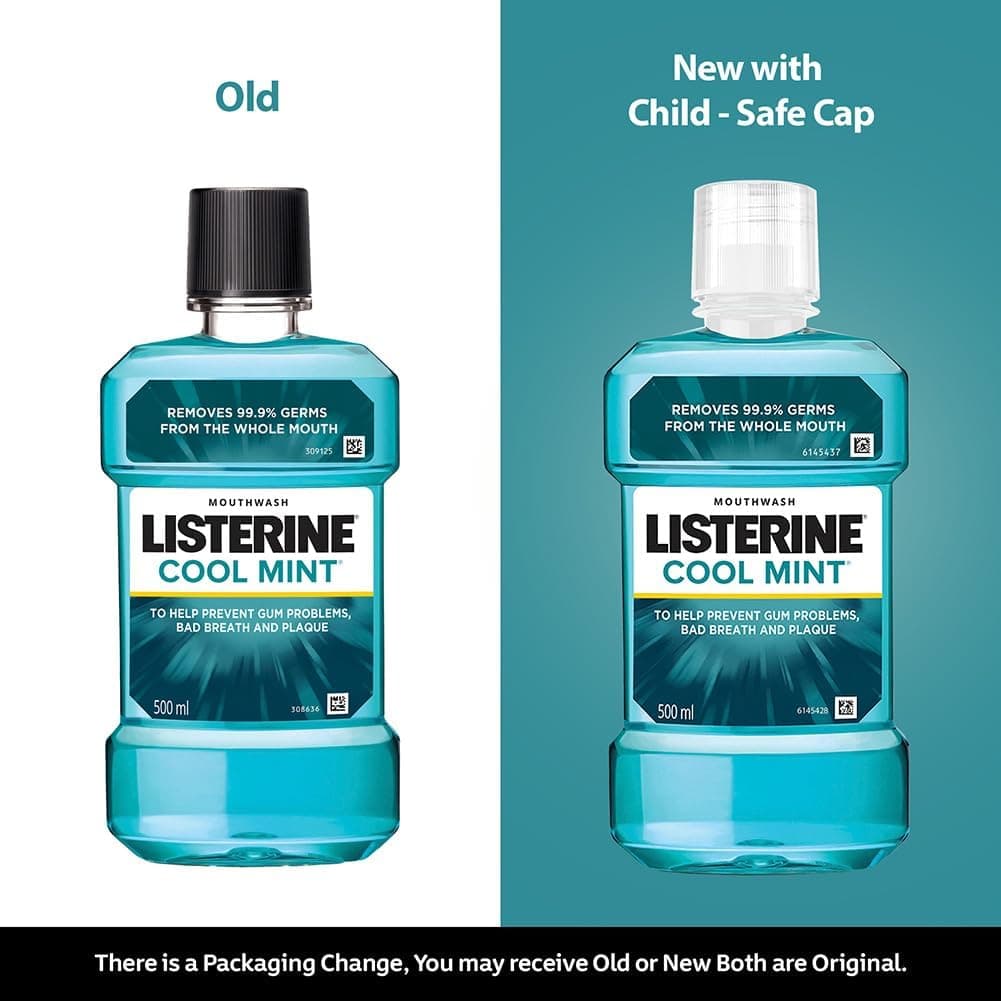 دهانشویه Listerine با طعم نعناع خنک 500 ml دهانشویه Listerine با طعم نعناع خنک 500 ml