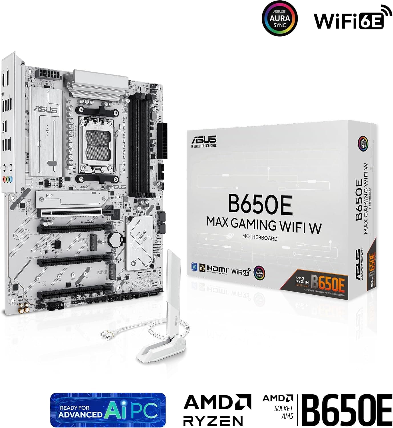 مادربرد ASUS B650E Max Gaming Wi-Fi ATX سوکت AM5 سفید مادربرد ASUS B650E Max Gaming Wi-Fi ATX سوکت AM5 سفید