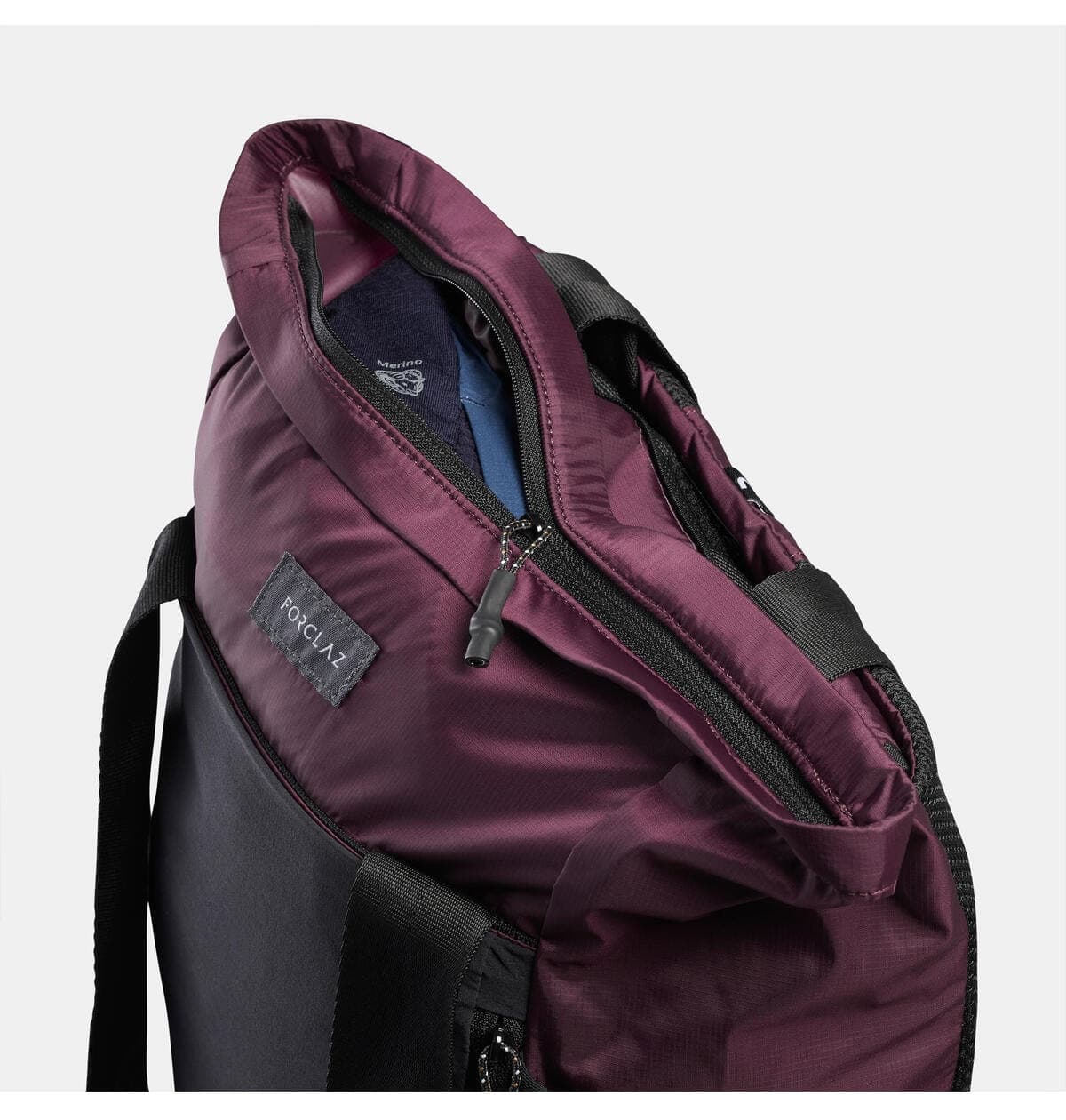کیف سفر زنانه Decathlon Forclaz دو کاره بنفش 15 L کیف سفر زنانه Decathlon Forclaz دو کاره بنفش 15 L