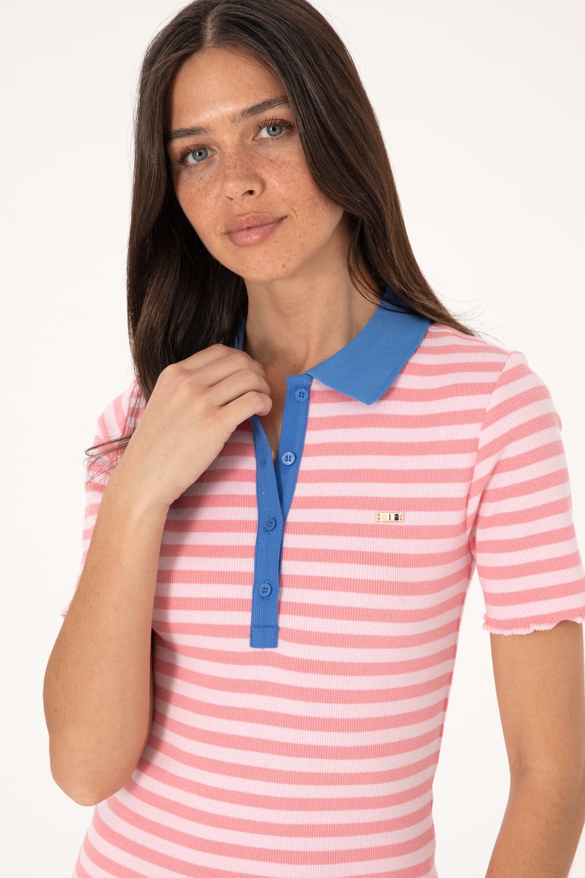 تیشرت یقه پولو زنانه U.S. Polo Assn. صورتی راهراه مدل 50306031-VR041 تیشرت یقه پولو زنانه U.S. Polo Assn. صورتی راهراه مدل 50306031-VR041