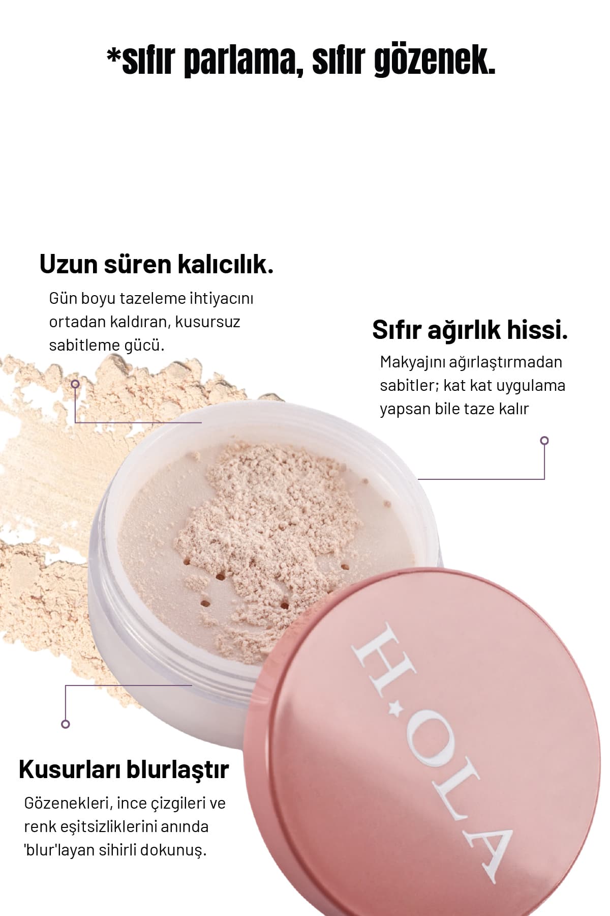 پودر تثبیت کننده آرایش h.OLA Baking Powder شفاف پودر تثبیت کننده آرایش h.OLA Baking Powder شفاف