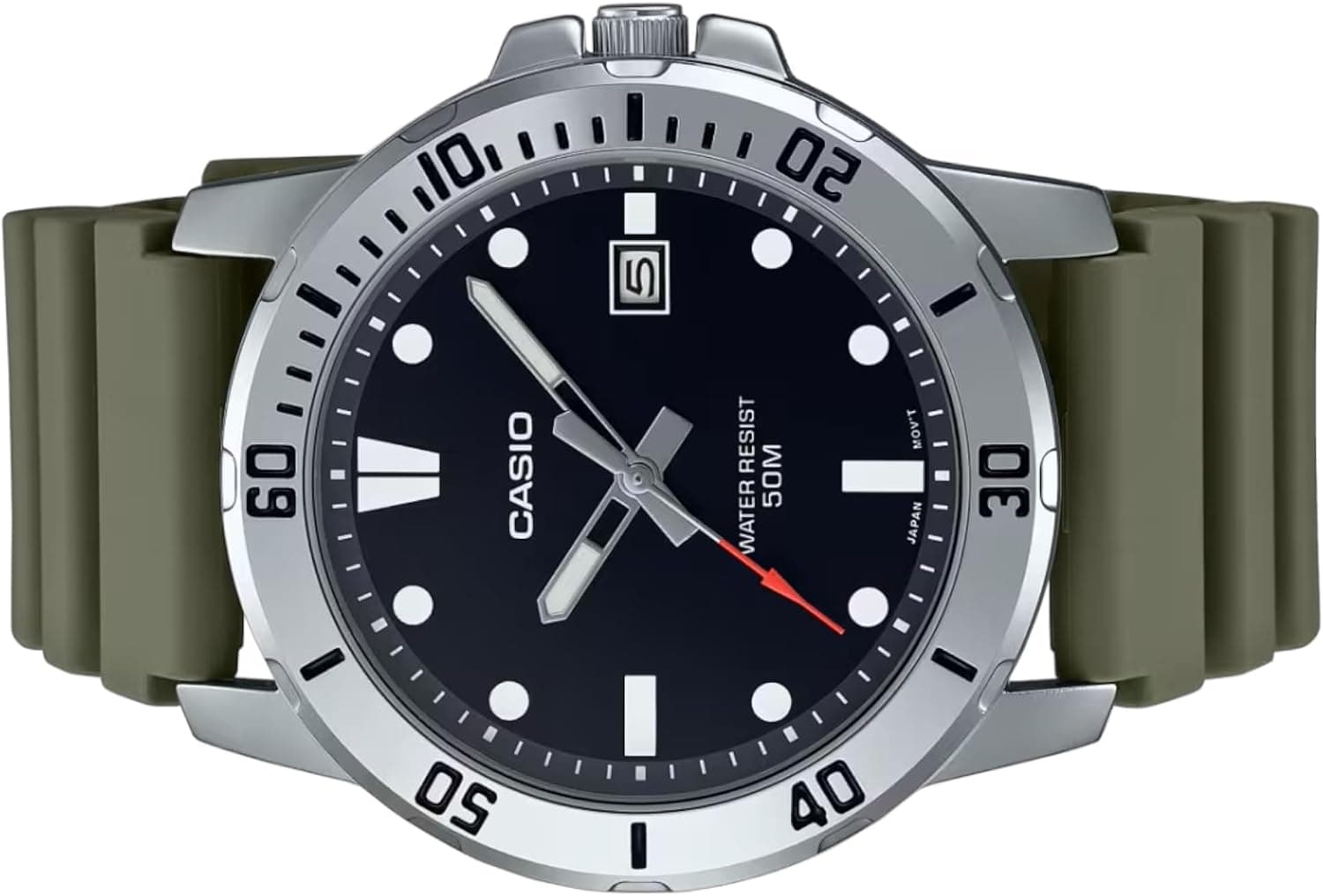 ساعت مچی مردانه Casio مدل MTP-VD01-3EVUDF صفحه مشکی بند سبز ساعت مچی مردانه Casio مدل MTP-VD01-3EVUDF صفحه مشکی بند سبز
