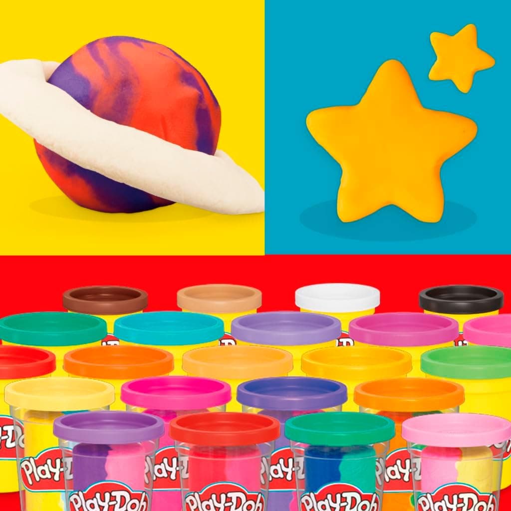 خمیر بازی کودکان دختر و پسر 2 سال به بالا Play-Doh بسته 22تایی رنگهای متنوع با قوطیهای 2 و 4 Ounce خمیر بازی کودکان دختر و پسر 2 سال به بالا Play-Doh بسته 22تایی رنگهای متنوع با قوطیهای 2 و 4 Ounce