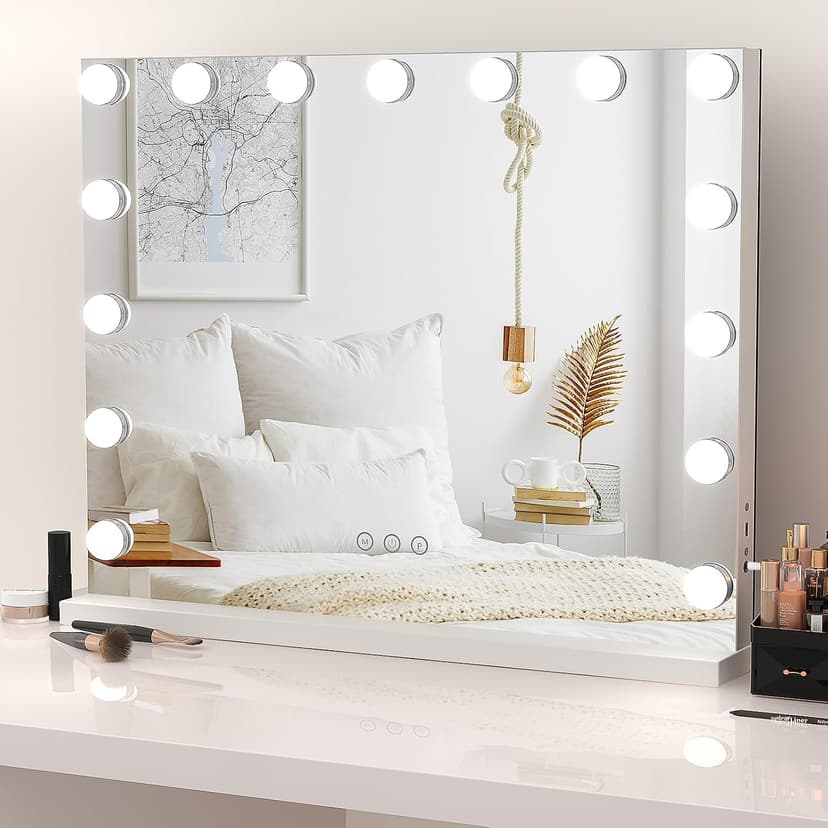 آینه آرایش Dripex با چراغ ۱۵ لامپ LED سفید 58×45cm مدل Hollywood آینه آرایش Dripex با چراغ ۱۵ لامپ LED سفید 58×45cm مدل Hollywood