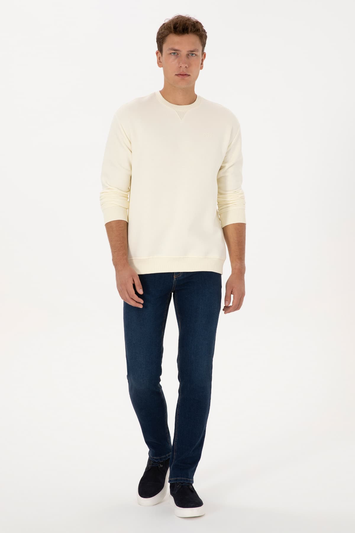 سویشرت مردانه U.S. Polo Assn. فیت کامفورت یقه گرد کرم بیسیک مدل 50313757-VR256 سویشرت مردانه U.S. Polo Assn. فیت کامفورت یقه گرد کرم بیسیک مدل 50313757-VR256