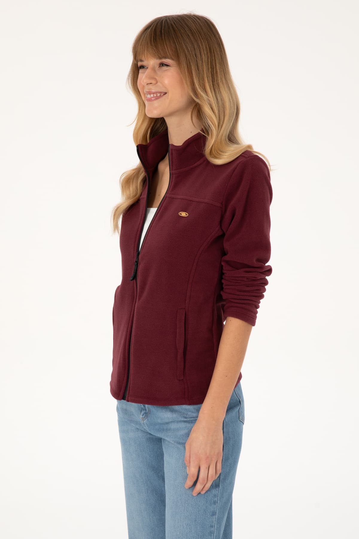 سوئیشرت پلار زنانه U.S. Polo Assn. زرشکی یقه ایستاده زیپ دار مدل 50316729-VR177 سوئیشرت پلار زنانه U.S. Polo Assn. زرشکی یقه ایستاده زیپ دار مدل 50316729-VR177