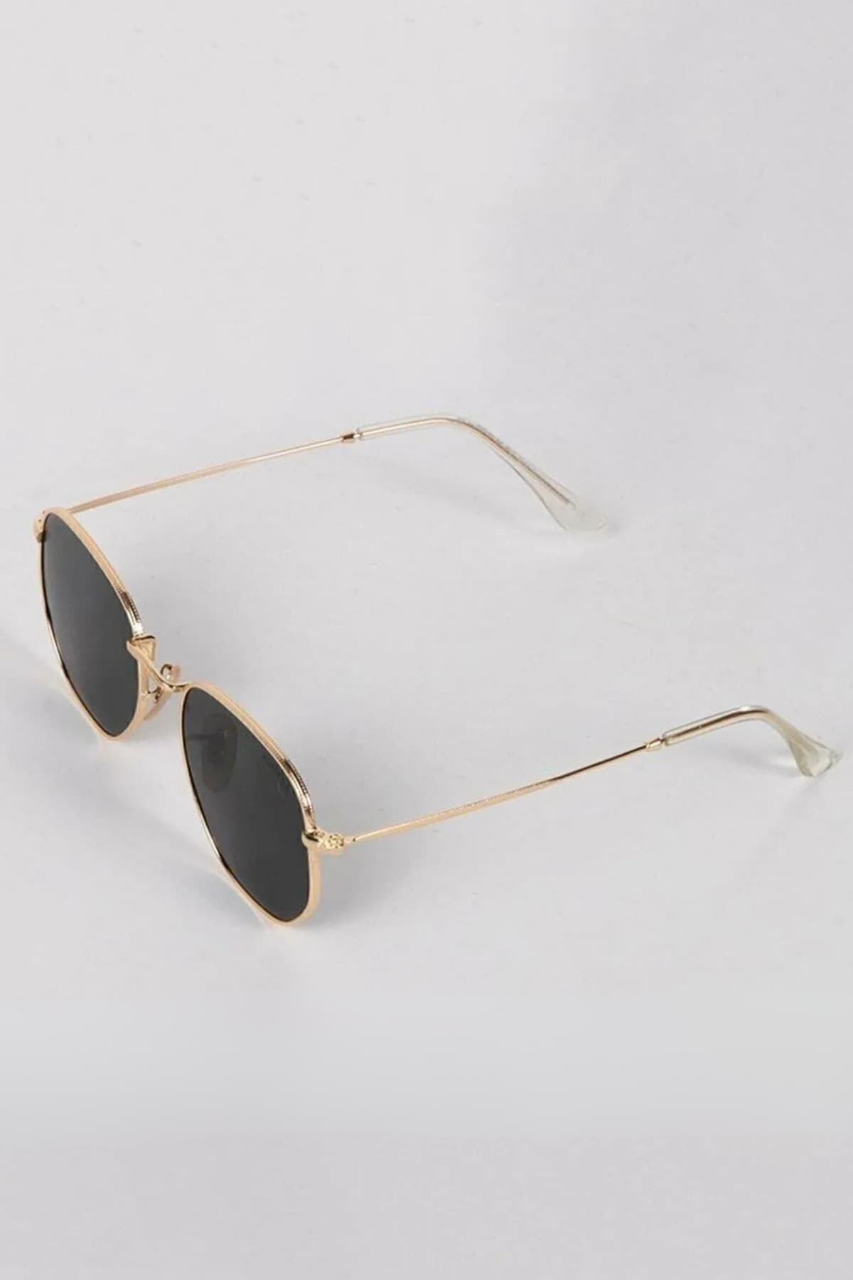 عینک آفتابی یونیسکس Chunky Frame فریم فلزی طلایی پنجضلعی عینک آفتابی یونیسکس Chunky Frame فریم فلزی طلایی پنجضلعی