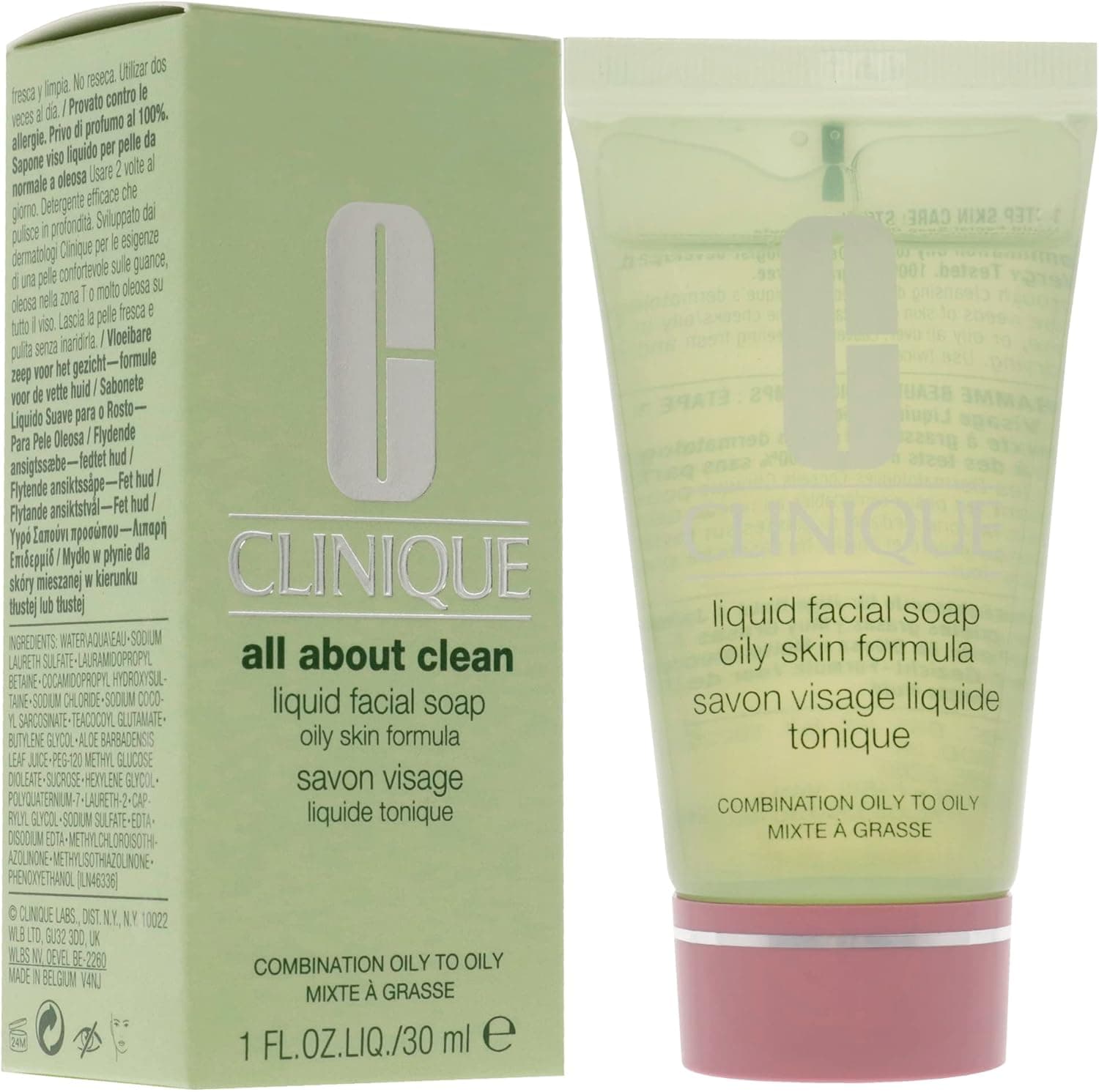 صابون مایع صورت یونیسکس Clinique ملایم All About Clean 1 oz صابون مایع صورت یونیسکس Clinique ملایم All About Clean 1 oz