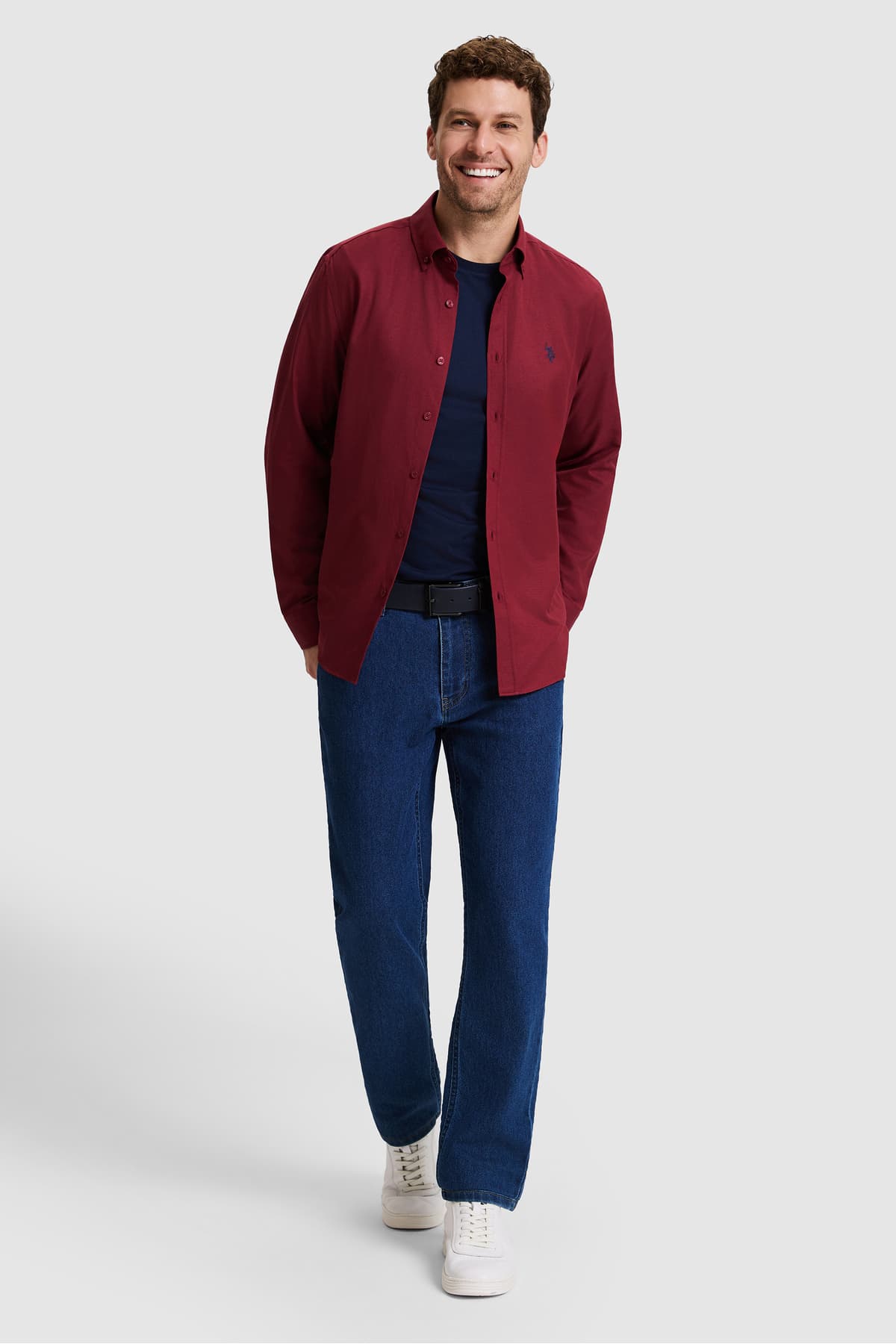 پیراهن مردانه آستینبلند ساده زرشکی U.S. Polo Assn. مدل 50324708-VR014 پیراهن مردانه آستینبلند ساده زرشکی U.S. Polo Assn. مدل 50324708-VR014