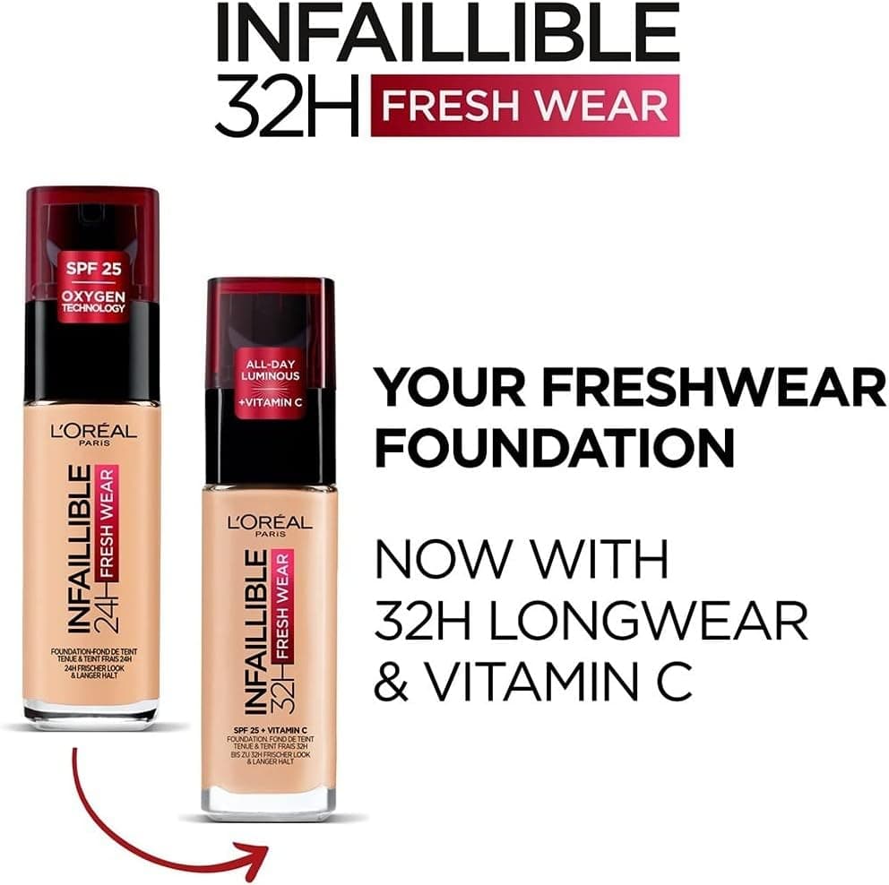 فاندیشن L'Oreal Paris Infaillible 32H رنگ 140 بژ طلایی 30 ml فاندیشن L'Oreal Paris Infaillible 32H رنگ 140 بژ طلایی 30 ml