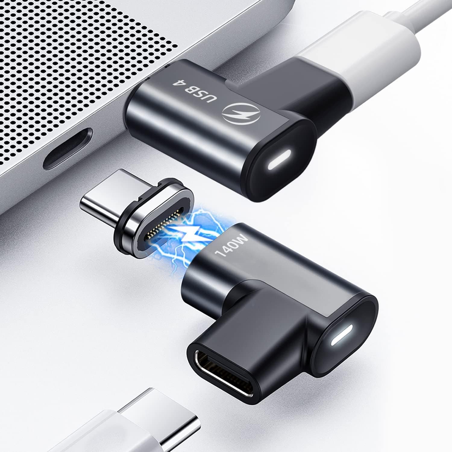 آداپتور مگنتی USB C برند DuHeSin بسته ۲ عددی ۲۴ پین مستقیم PD 140W آداپتور مگنتی USB C برند DuHeSin بسته ۲ عددی ۲۴ پین مستقیم PD 140W