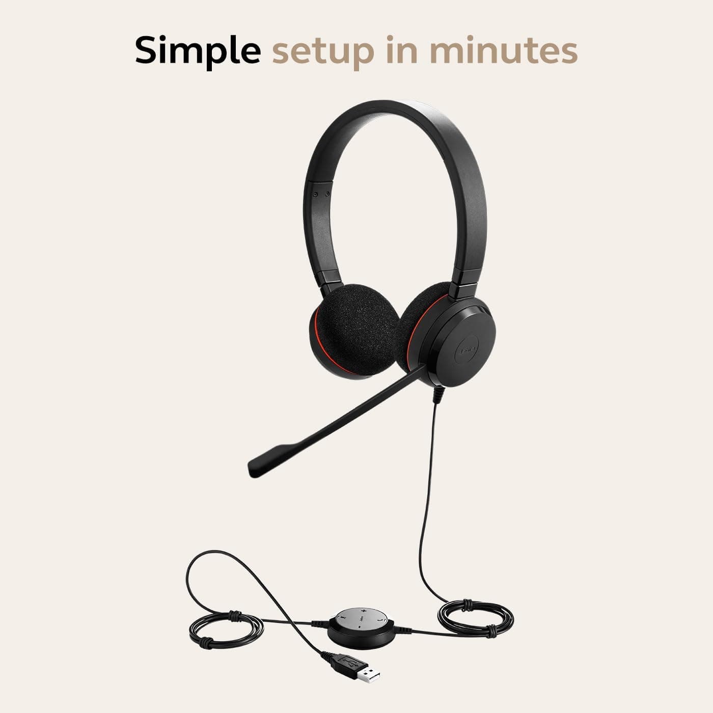 هدست استریو Jabra با گواهی Microsoft، حذف نویز غیرفعال و کنترل USB C مدل Evolve 20 هدست استریو Jabra با گواهی Microsoft، حذف نویز غیرفعال و کنترل USB C مدل Evolve 20