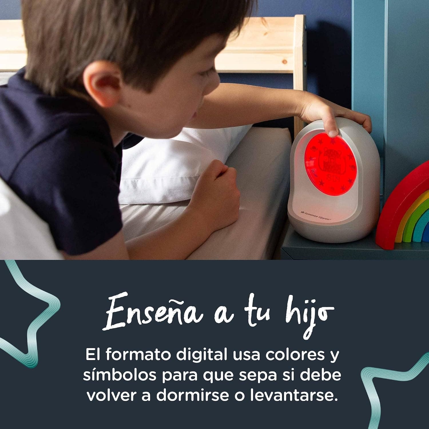 ساعت آموزش خواب کودک Tommee Tippee با قابلیت اتصال به اپلیکیشن، زنگ هشدار و چراغ خواب ساعت آموزش خواب کودک Tommee Tippee با قابلیت اتصال به اپلیکیشن، زنگ هشدار و چراغ خواب