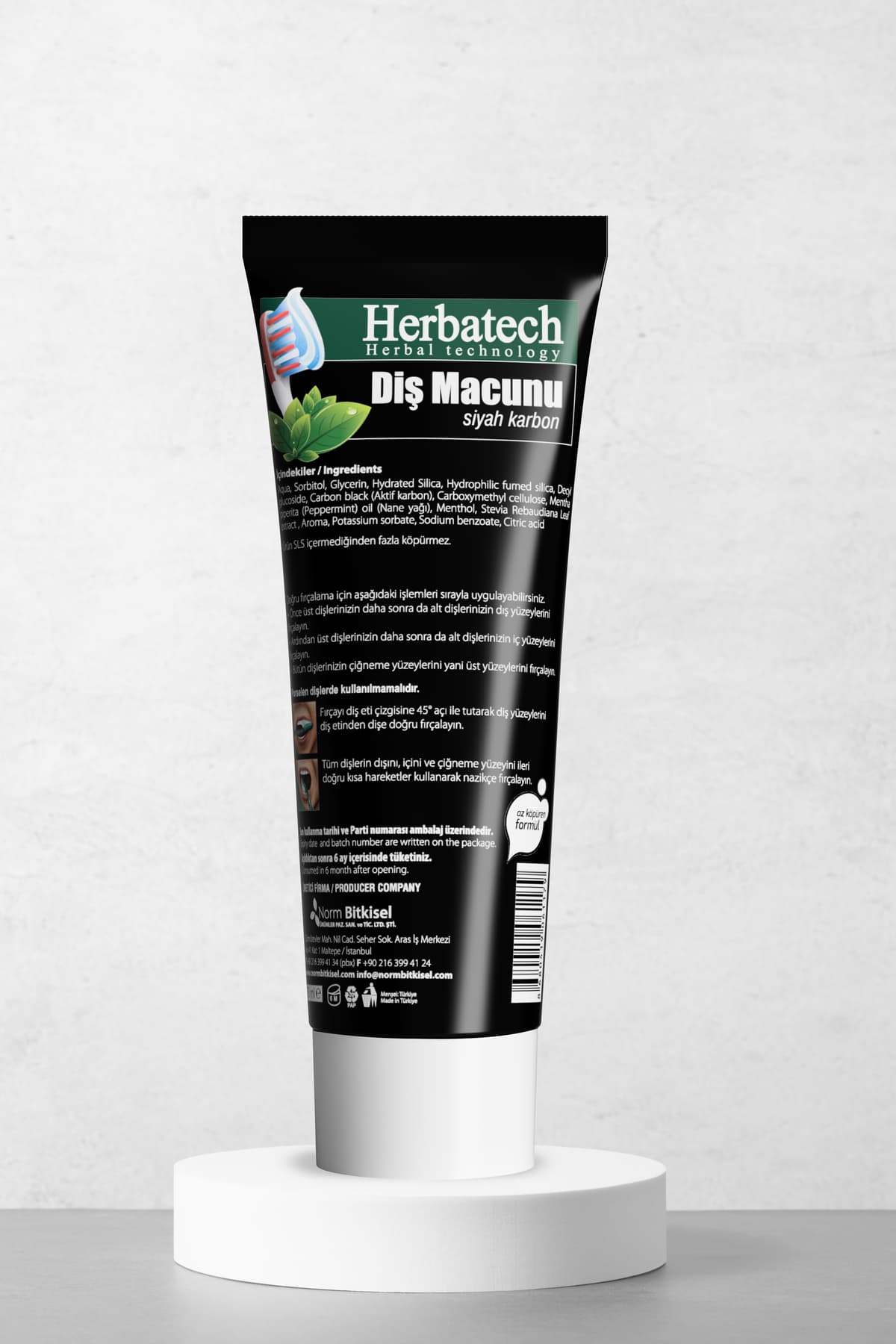 خمیر دندان Herbatech زغال فعال سیاه سفیدکننده و ضد لکه 75 ml خمیر دندان Herbatech زغال فعال سیاه سفیدکننده و ضد لکه 75 ml