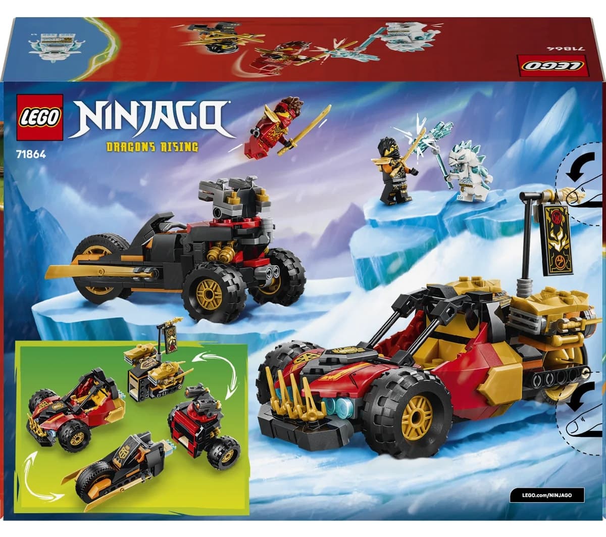 لگو NINJAGO ماشینهای ترکیبی کای و کول مدل 71864 با ۳۹۴ قطعه لگو NINJAGO ماشینهای ترکیبی کای و کول مدل 71864 با ۳۹۴ قطعه