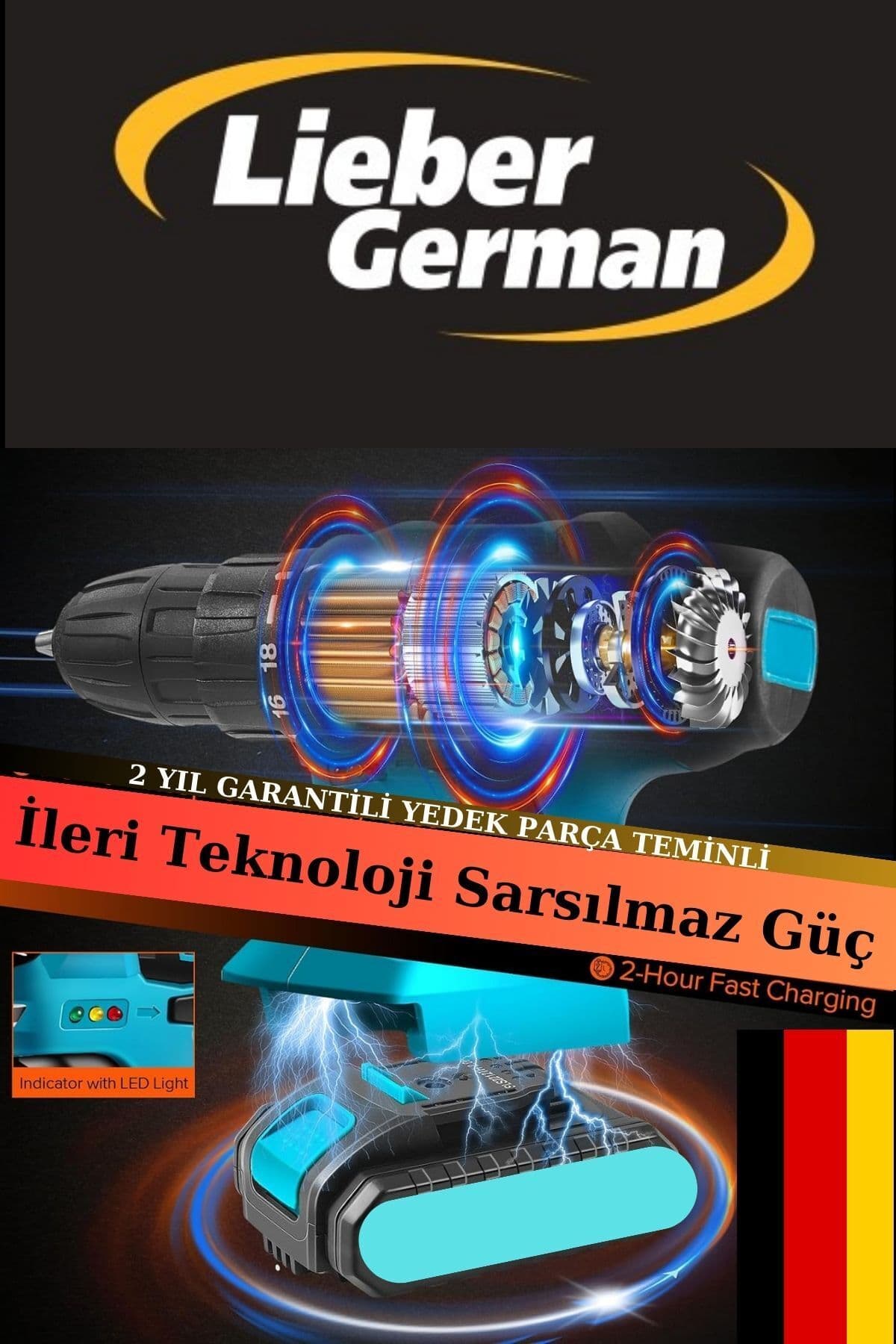 دریل پیچگوشتی شارژی دو باتری DOZZER آلمانی با موتور سیمپیچی مسی و گیربکس فولادی 12volt 2.0 Ah دریل پیچگوشتی شارژی دو باتری DOZZER آلمانی با موتور سیمپیچی مسی و گیربکس فولادی 12volt 2.0 Ah