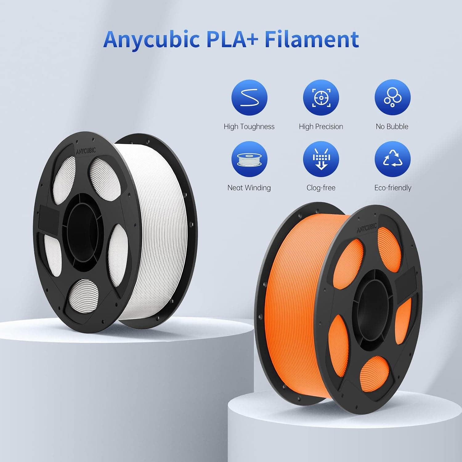 فیلامنت پرینتر سه بعدی ANYCUBIC PLA Plus قطر 1.75mm وزن 1kg خاکستری فیلامنت پرینتر سه بعدی ANYCUBIC PLA Plus قطر 1.75mm وزن 1kg خاکستری