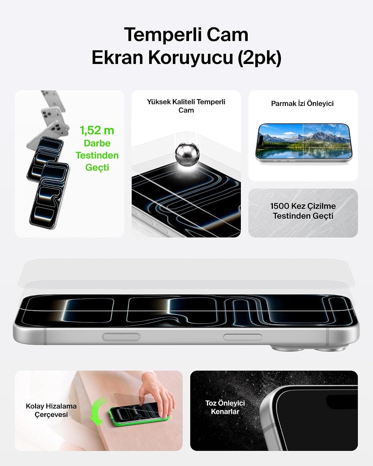 محافظ صفحه نمایش Belkin TemperedGlass برای iPhone 18 Pro/17 Pro بسته 2 تایی محافظ صفحه نمایش Belkin TemperedGlass برای iPhone 18 Pro/17 Pro بسته 2 تایی