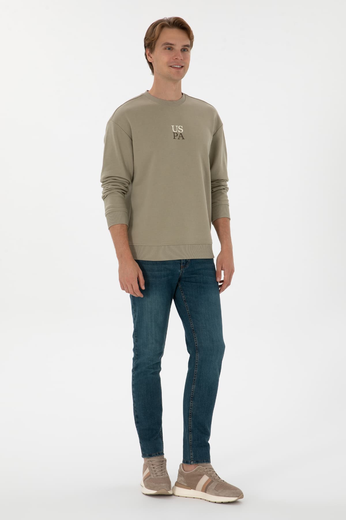 سوئیشرت مردانه U.S. Polo Assn. یقه گرد Comfort Fit خاکی روشن مدل 50313760-VR183 سوئیشرت مردانه U.S. Polo Assn. یقه گرد Comfort Fit خاکی روشن مدل 50313760-VR183