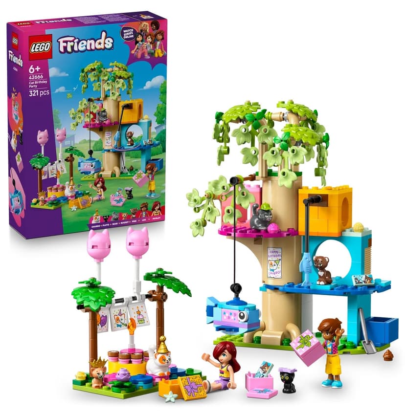 لگو 42666 Friends مهمانی تولد گربه و خانه درختی 6+ (321 قطعه) لگو 42666 Friends مهمانی تولد گربه و خانه درختی 6+ (321 قطعه)