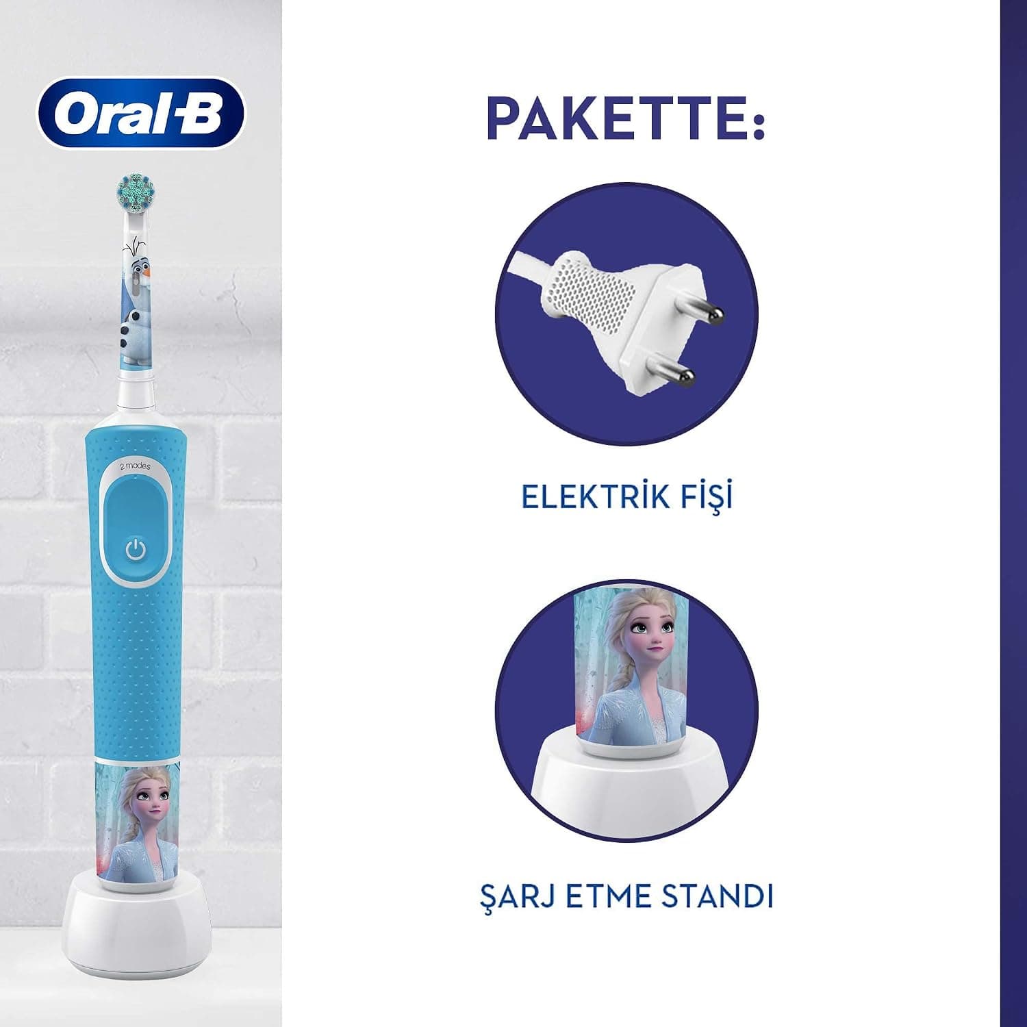 مسواک برقی کودک Oral-B Frozen مدل D100 بسته آغازین مسواک برقی کودک Oral-B Frozen مدل D100 بسته آغازین