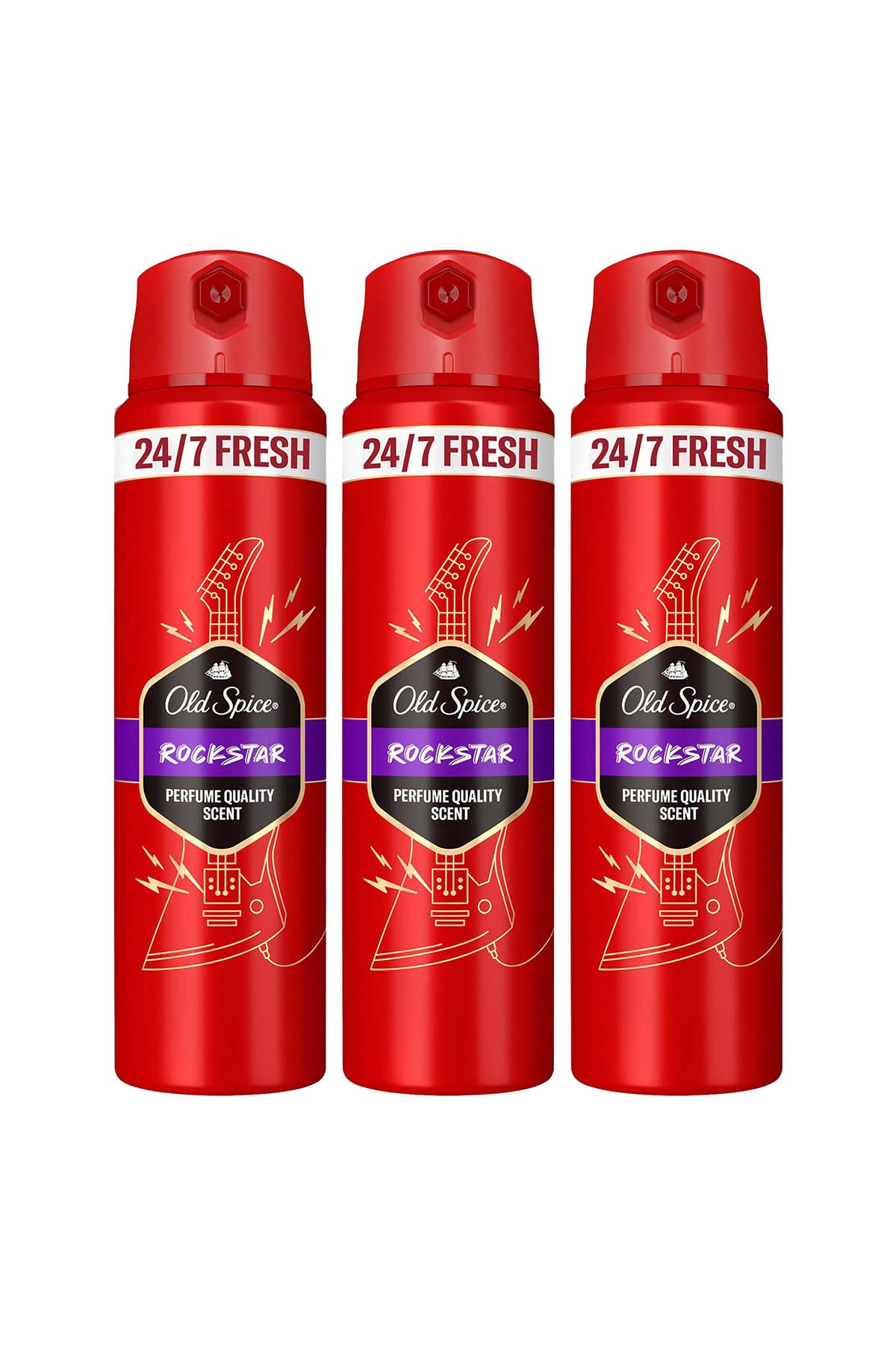 اسپری دئودورانت بدن مردانه Old Spice Rockstar 150 ml x3 اسپری دئودورانت بدن مردانه Old Spice Rockstar 150 ml x3
