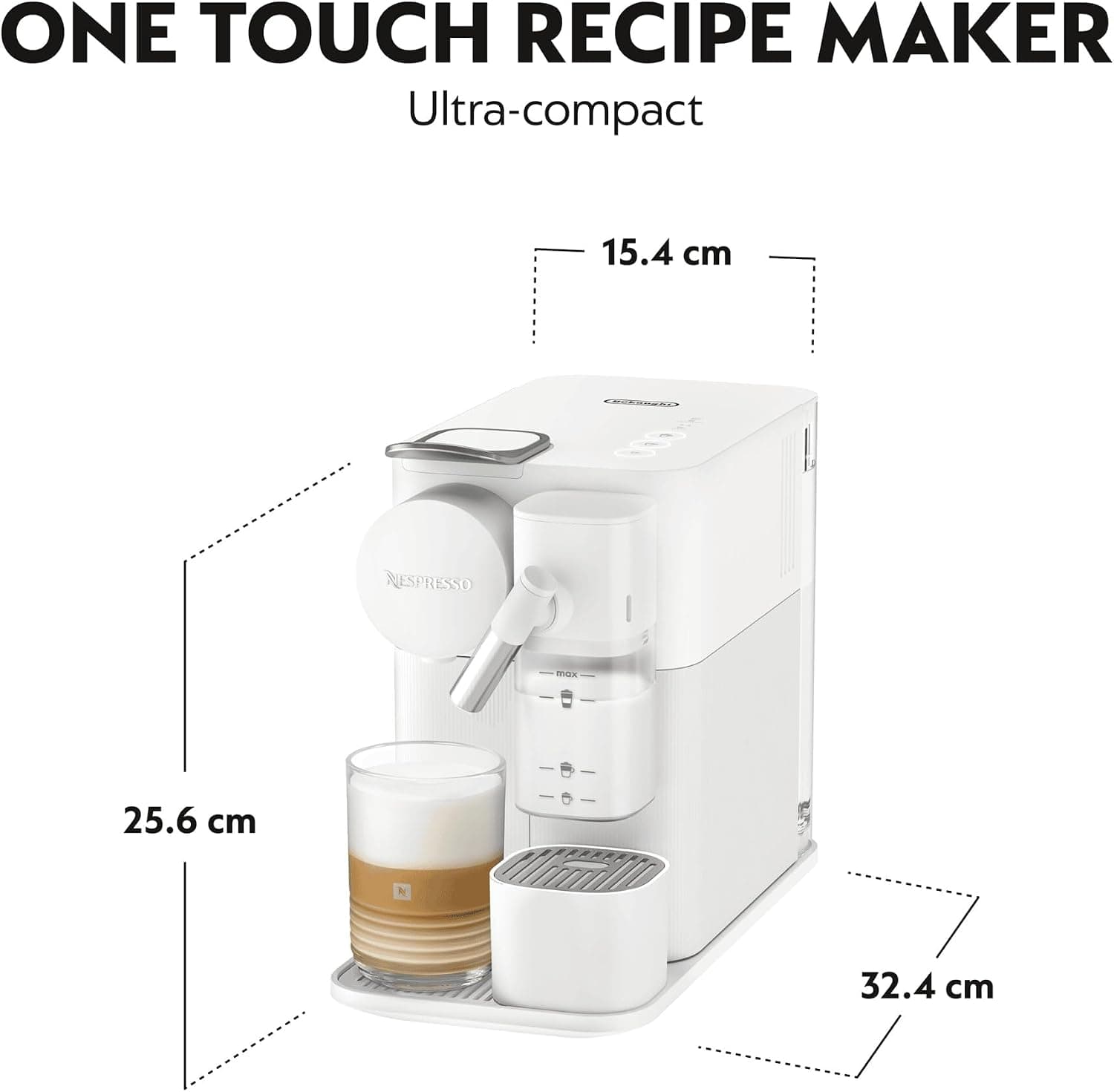 دستگاه قهوهساز کپسولی تکنفره اتوماتیک Nespresso De'Longhi با کفساز شیر خودکار مدل Lattissima One Evo EN510.W 1450W سفید دستگاه قهوهساز کپسولی تکنفره اتوماتیک Nespresso De'Longhi با کفساز شیر خودکار مدل Lattissima One Evo EN510.W 1450W سفید