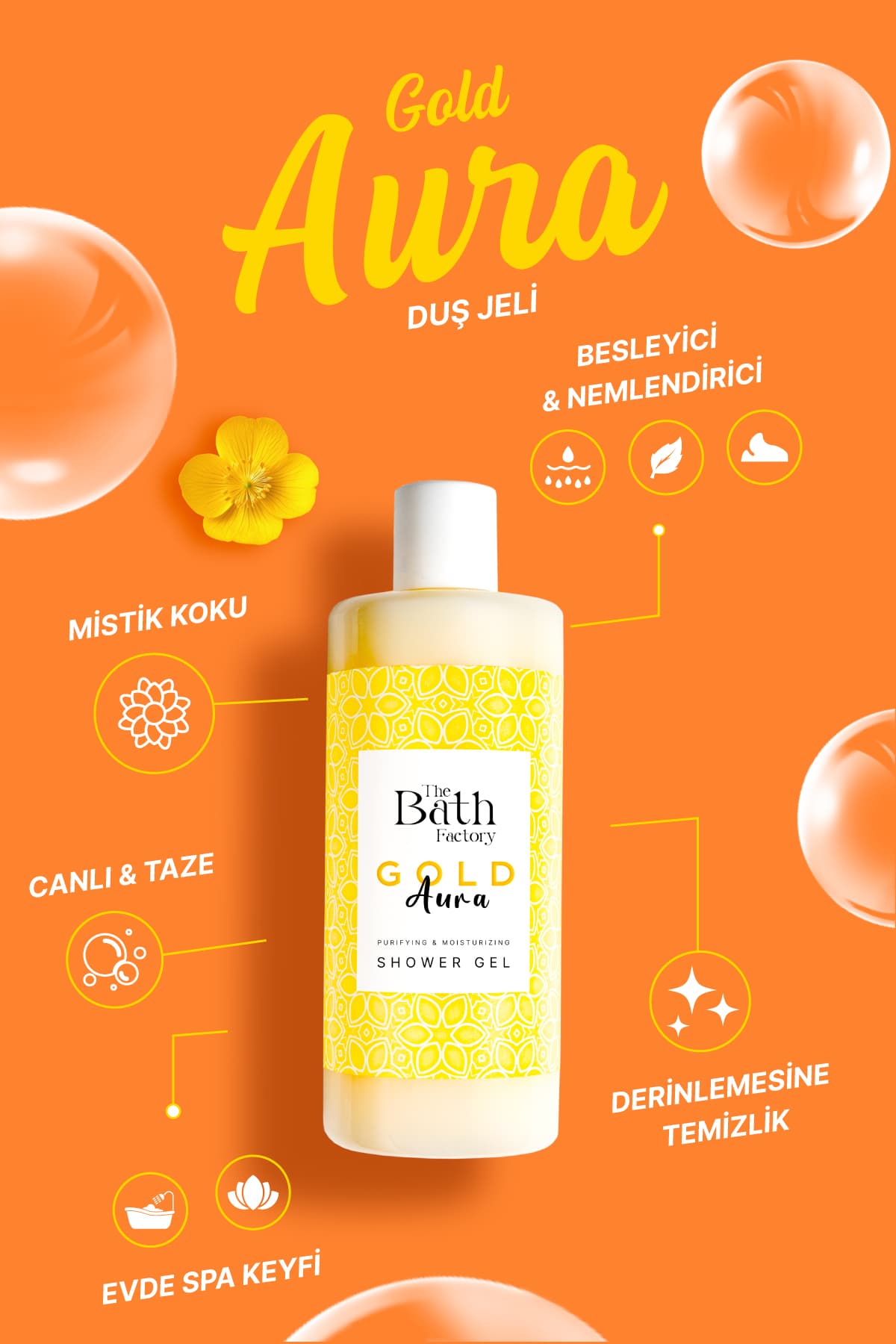 ژل دوش THE BATH FACTORY مرطوبکننده و مغذی Gold Aura 400 ml ژل دوش THE BATH FACTORY مرطوبکننده و مغذی Gold Aura 400 ml