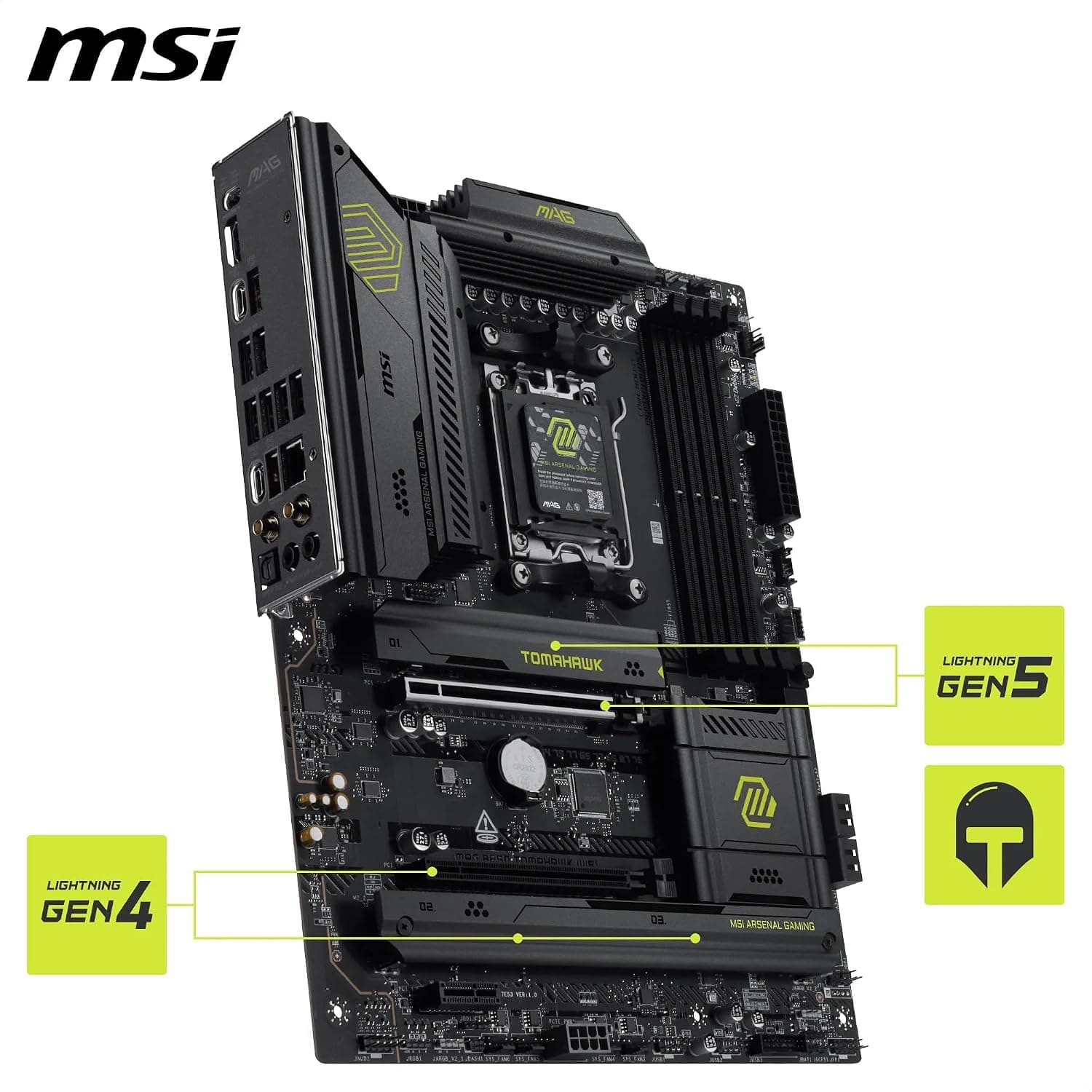 مادربرد MSI مدل MAG B850 TOMAHAWK WIFI AM5 ATX برای Ryzen 9000/8000/7000 مادربرد MSI مدل MAG B850 TOMAHAWK WIFI AM5 ATX برای Ryzen 9000/8000/7000