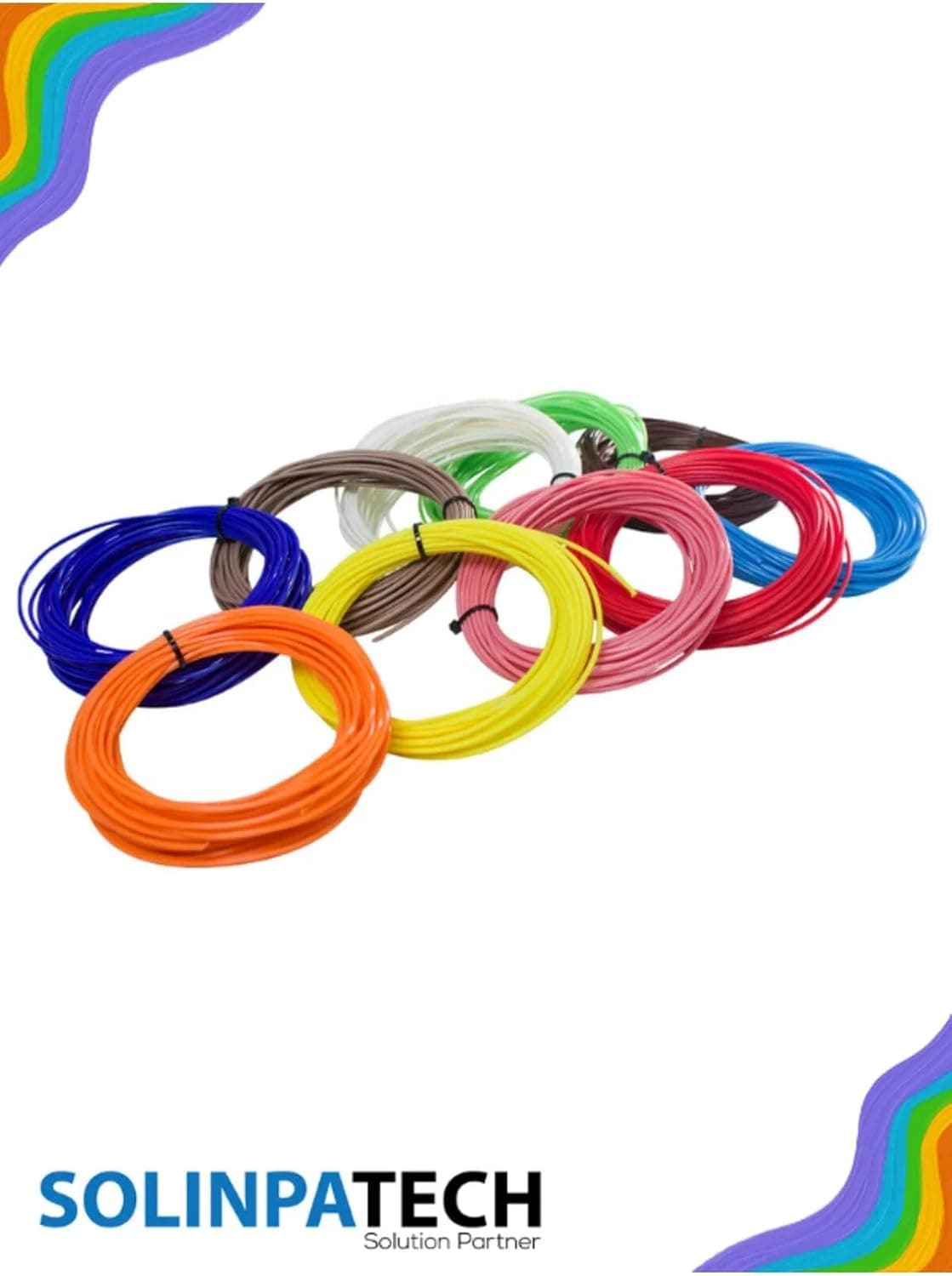 ست فیلامنت PLA قلم سه بعدی SOLINPATECH 10 رنگ 50 متری ست فیلامنت PLA قلم سه بعدی SOLINPATECH 10 رنگ 50 متری