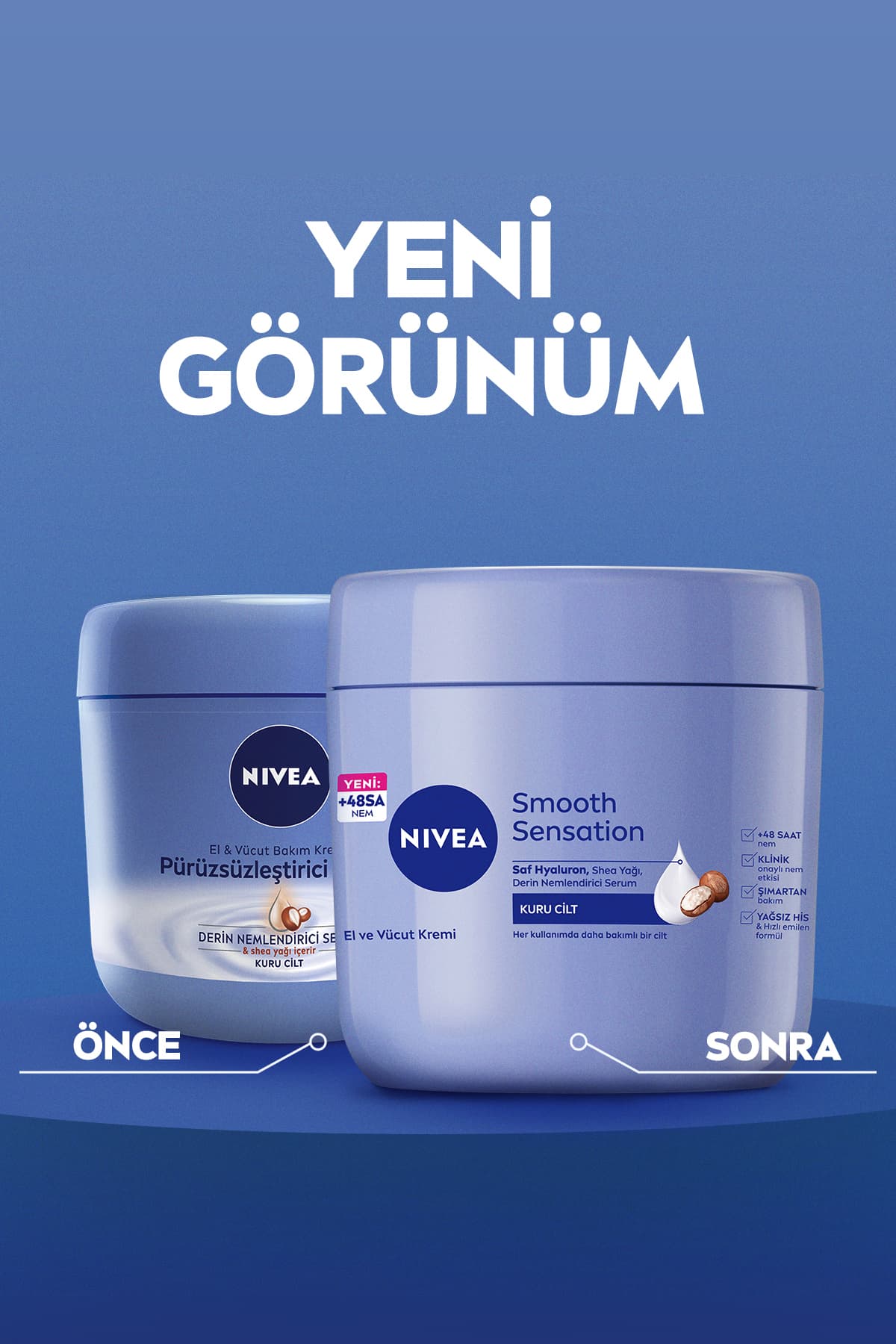 کرم دست و بدن NIVEA Smooth Sensation برای پوست خشک، مرطوبکننده 48 ساعته 400ml کرم دست و بدن NIVEA Smooth Sensation برای پوست خشک، مرطوبکننده 48 ساعته 400ml