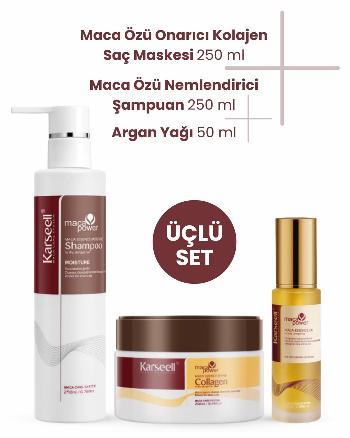 ست ماسک مو Karseell ترمیمکننده کلاژن 250ml + شامپو مرطوبکننده 200ml + روغن آرگان 50ml ست ماسک مو Karseell ترمیمکننده کلاژن 250ml + شامپو مرطوبکننده 200ml + روغن آرگان 50ml