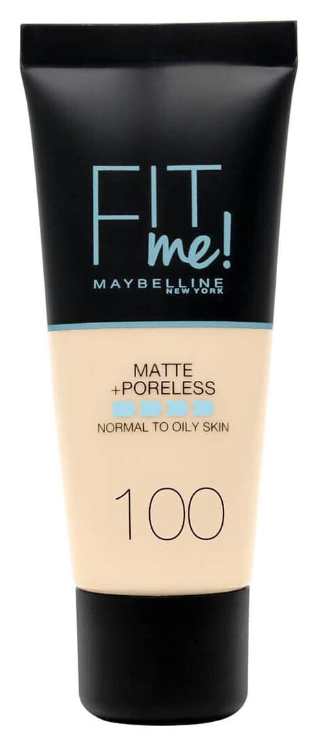 فوندیشن Maybelline New York Fit Me Matte Poreless رنگ 100 عاجی گرم فوندیشن Maybelline New York Fit Me Matte Poreless رنگ 100 عاجی گرم