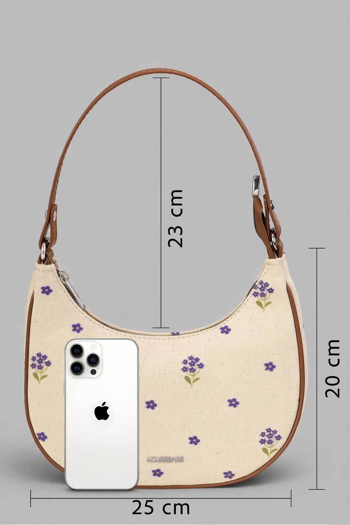کیف دوشی زنانه Housebags هوبو نیمماه کانواس گلدار آبی مدل Blue Bloom کیف دوشی زنانه Housebags هوبو نیمماه کانواس گلدار آبی مدل Blue Bloom