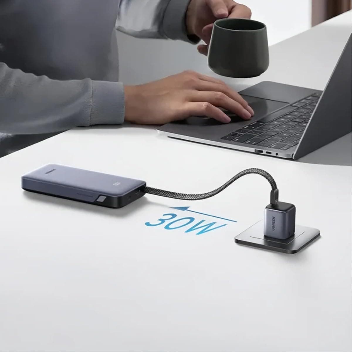 پاوربانک Ugreen مدل PB528 با ظرفیت 20000mAh و توان 30W همراه با کابل USB-C خاکستری پاوربانک Ugreen مدل PB528 با ظرفیت 20000mAh و توان 30W همراه با کابل USB-C خاکستری
