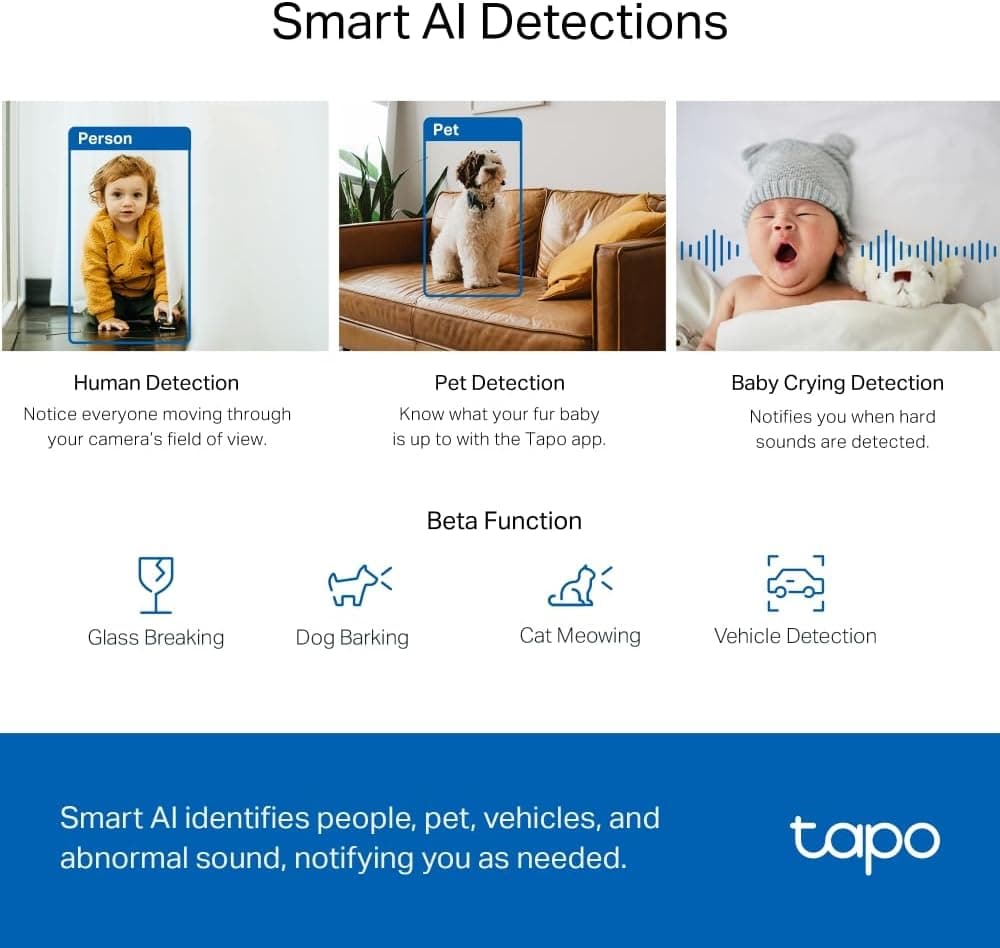 دوربین نظارتی TP-Link Tapo چرخشی Wi-Fi با دید 360° و تشخیص هوشمند مدل C220 دوربین نظارتی TP-Link Tapo چرخشی Wi-Fi با دید 360° و تشخیص هوشمند مدل C220