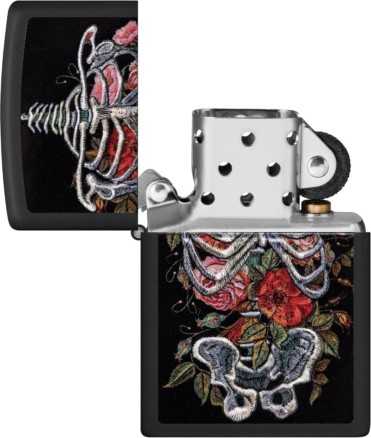 محصول Zippo مشکی طرح اسکلت چاپ 3D و گلدوزی مدل 60006891 محصول Zippo مشکی طرح اسکلت چاپ 3D و گلدوزی مدل 60006891