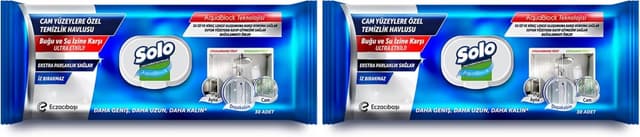دستمال تمیزکننده SOLO مخصوص سطوح شیشهای Aquablock 30 برگی (2 بسته) دستمال تمیزکننده SOLO مخصوص سطوح شیشهای Aquablock 30 برگی (2 بسته)