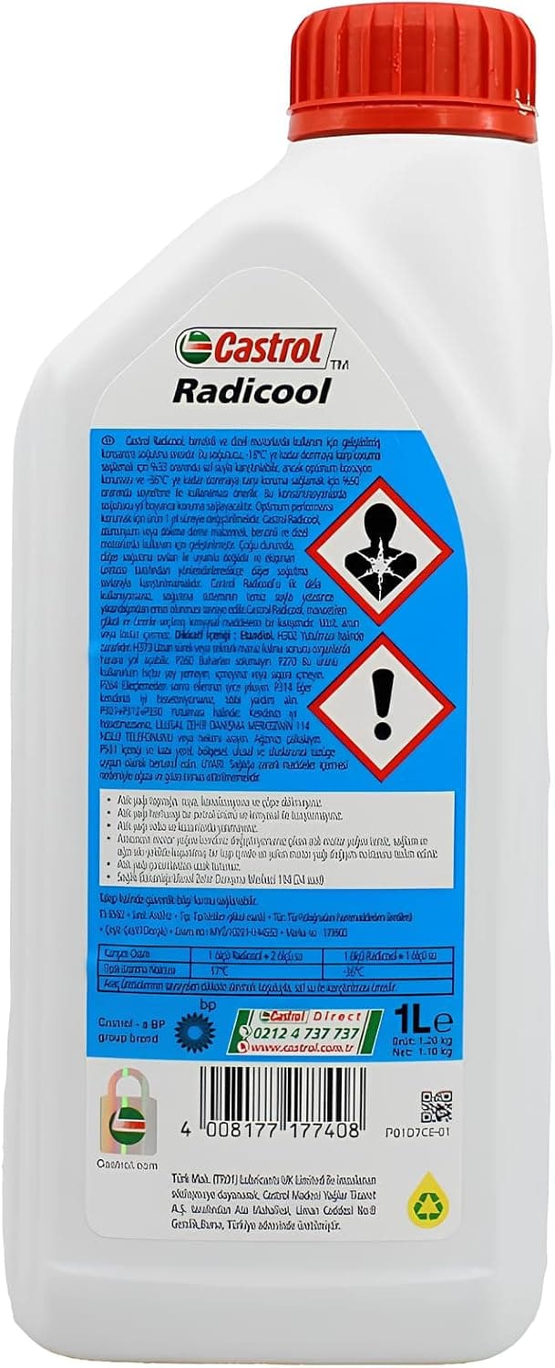 مایع خنککننده موتور چهار فصل Castrol Radicool آبی 1 Litre مطابق استاندارد ASTM D3306 مایع خنککننده موتور چهار فصل Castrol Radicool آبی 1 Litre مطابق استاندارد ASTM D3306