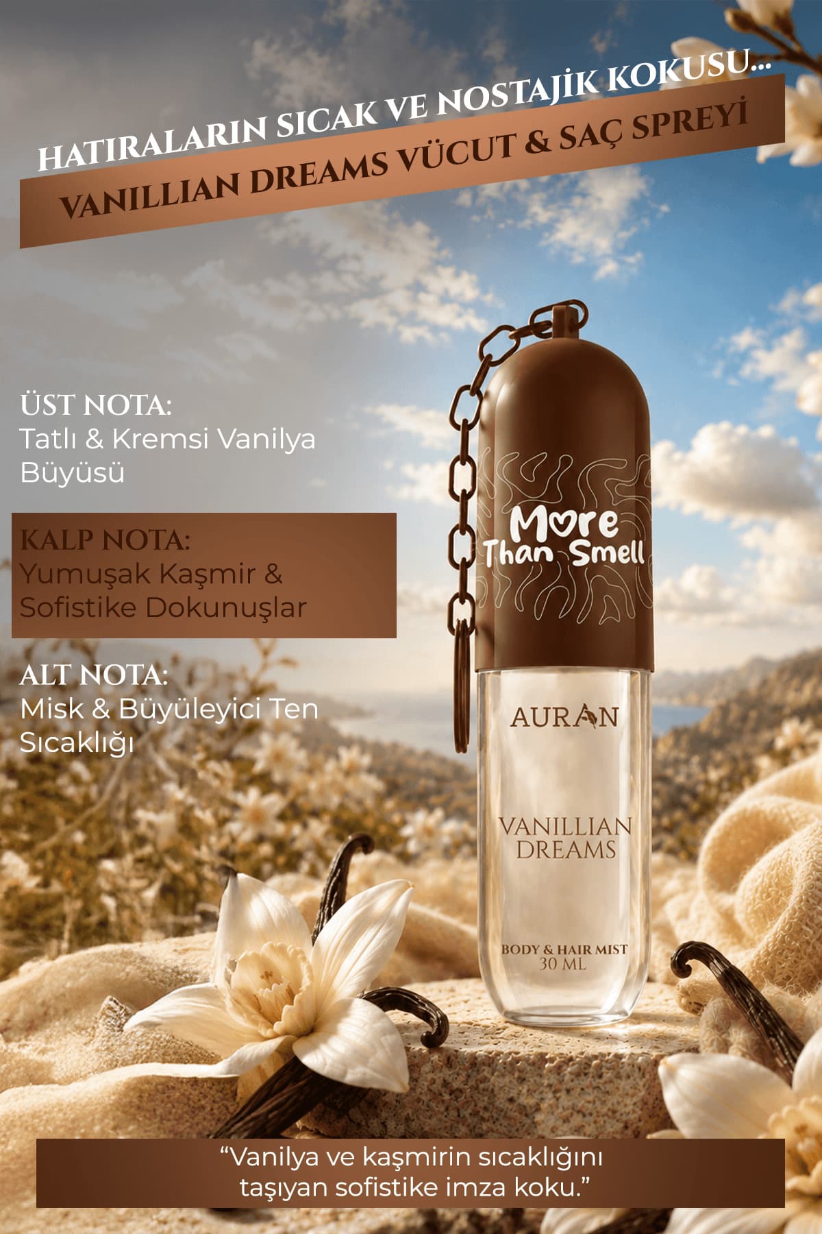 اسپری عطر بدن و مو AURAN Vanillian Dreams آویزدار 30ml اسپری عطر بدن و مو AURAN Vanillian Dreams آویزدار 30ml
