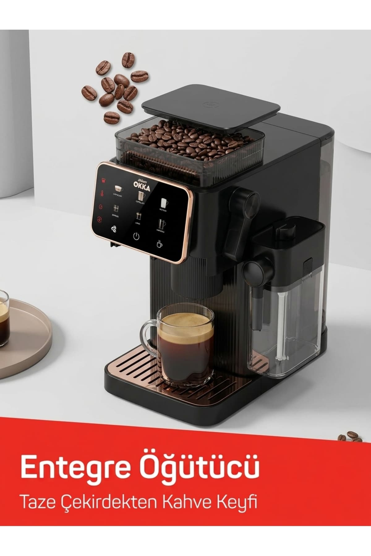 دستگاه اسپرسوساز Arzum مدل OK0047 Okka Barista Compact با مخزن شیر کروم دستگاه اسپرسوساز Arzum مدل OK0047 Okka Barista Compact با مخزن شیر کروم