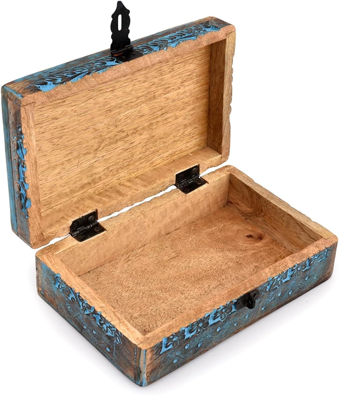 جعبه جواهرات و خردهریز چوبی BHAVATU با طرح درخت زندگی، ابعاد 8" x 5" x 2.5" جعبه جواهرات و خردهریز چوبی BHAVATU با طرح درخت زندگی، ابعاد 8" x 5" x 2.5"