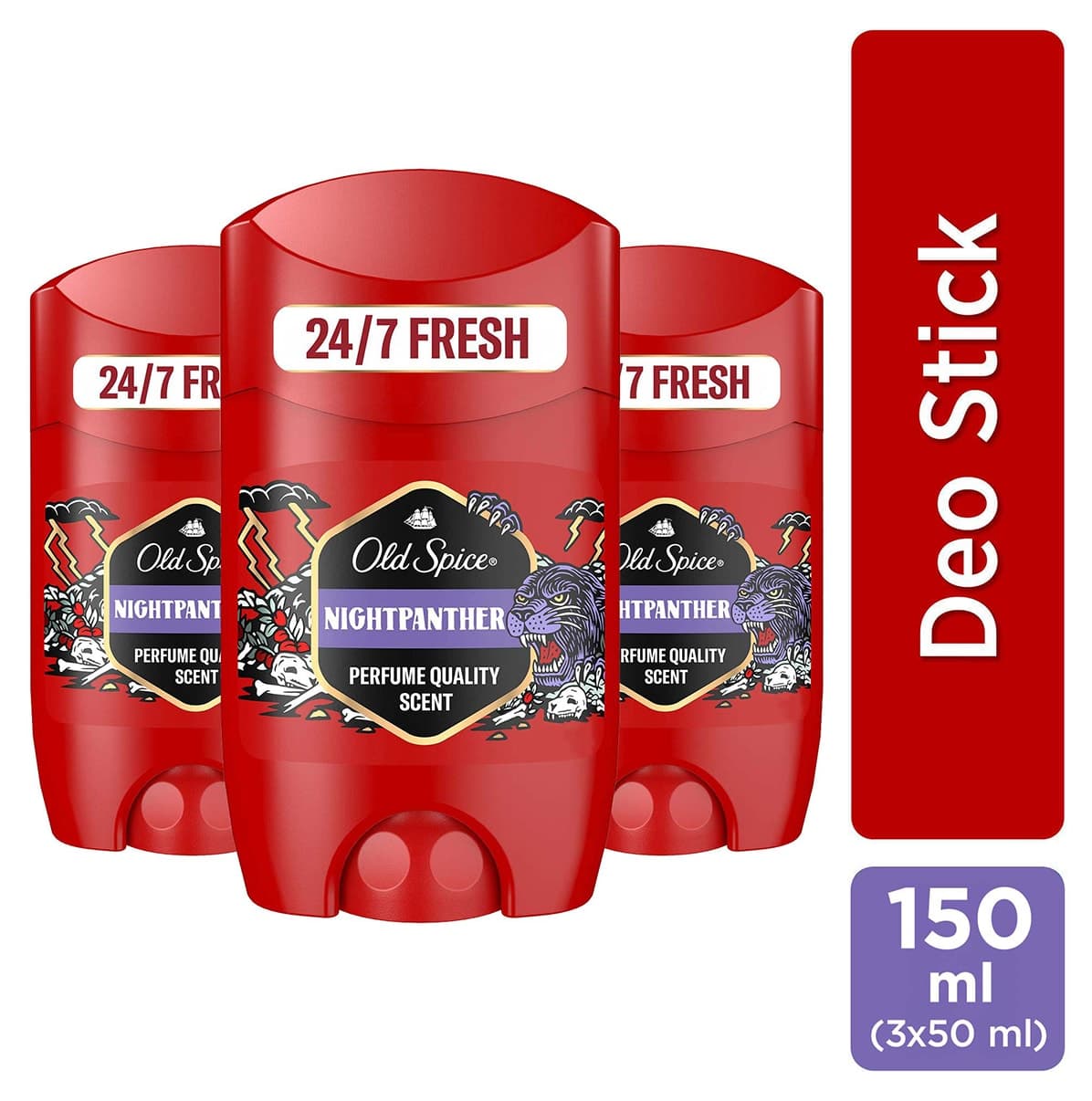 دئودورانت استیک مردانه Old Spice بدون آلومینیوم لکهنگذار Night Panther 3×50ml دئودورانت استیک مردانه Old Spice بدون آلومینیوم لکهنگذار Night Panther 3×50ml