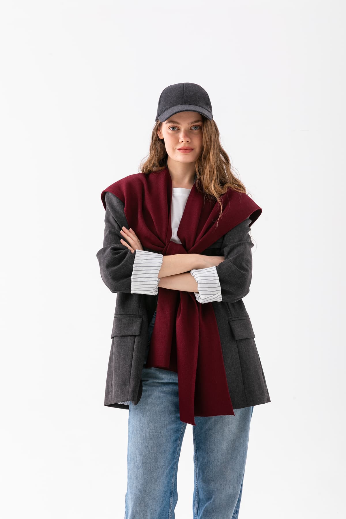 شالگردن یونیسکس Wega Moda پچورک مربعی بافتنی بوهو شالگردن یونیسکس Wega Moda پچورک مربعی بافتنی بوهو