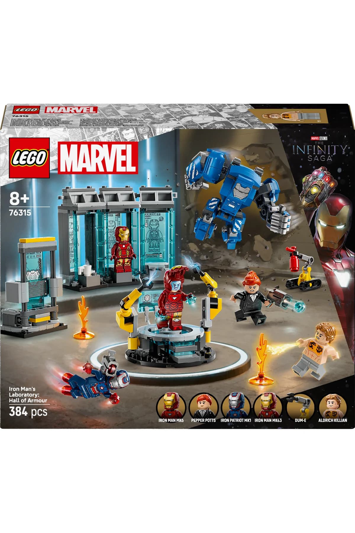 ست ساختنی کودکان 8+ لگو Marvel آزمایشگاه Iron Man، سالن زره مدل 76315 384 قطعه ست ساختنی کودکان 8+ لگو Marvel آزمایشگاه Iron Man، سالن زره مدل 76315 384 قطعه