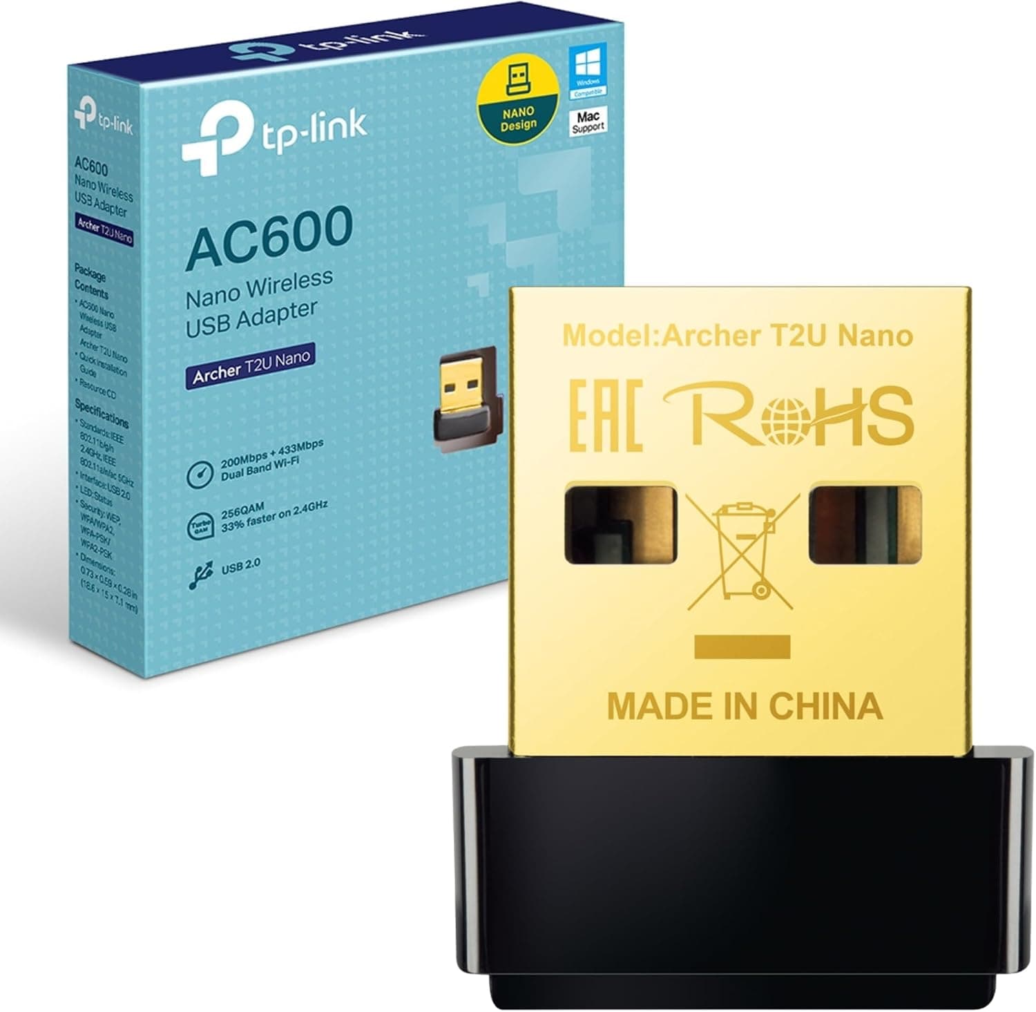 آداپتور USB بیسیم دو بانده TP-Link مدل Archer T2U Nano AC600 433 150 آداپتور USB بیسیم دو بانده TP-Link مدل Archer T2U Nano AC600 433 150